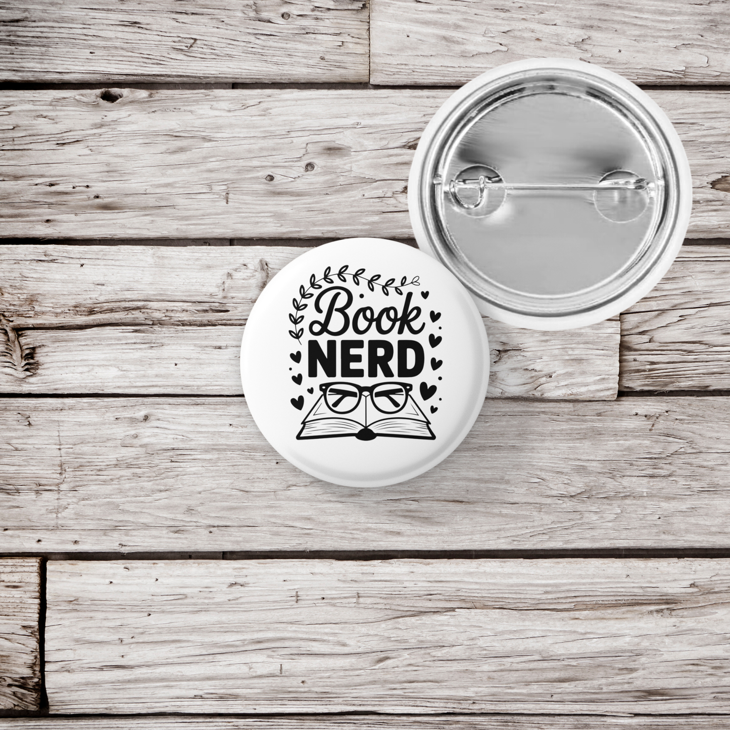 Book Nerd Pin Back Button, Magnet