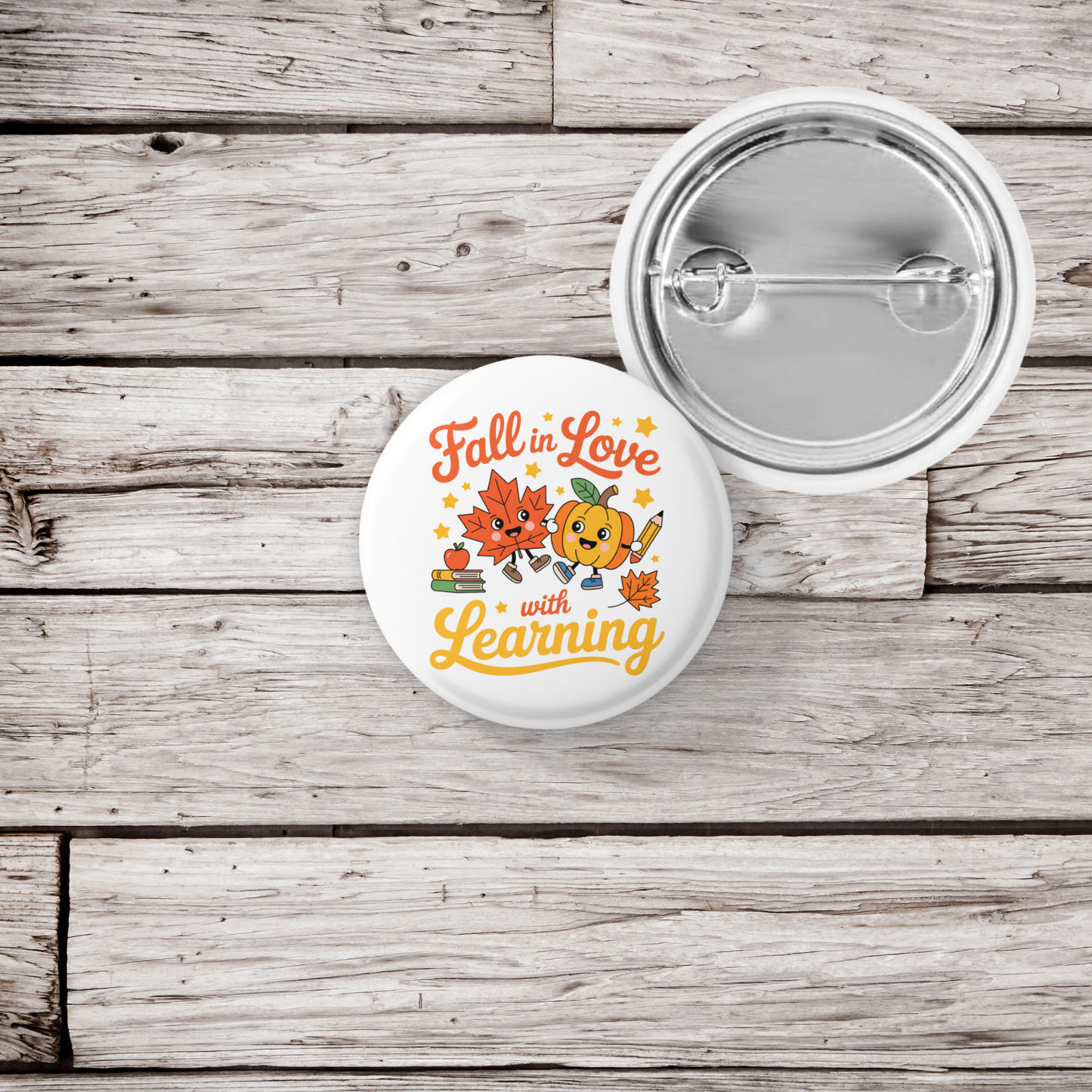 Fall In Love With Learning Pin Back Button, Magnet