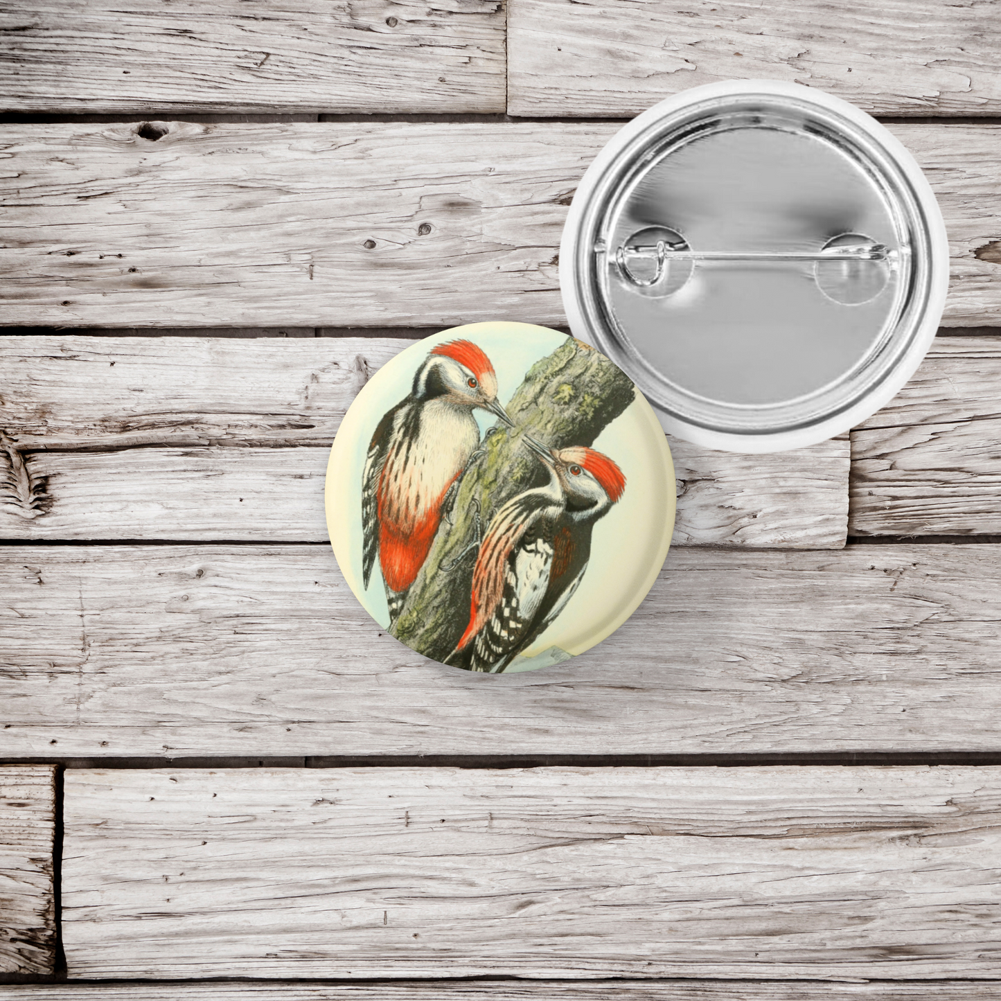 Woodpecker Pin Back Button, Magnet, Keychain