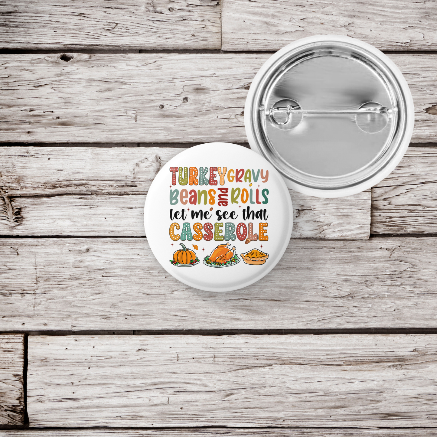 Turkey Gravy 2 Pin Back Button, Magnet