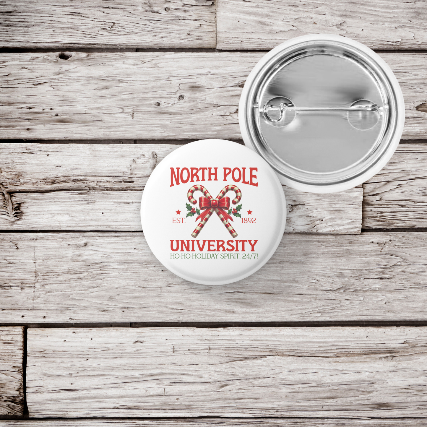 North Pole University Pin Back Button, Magnet