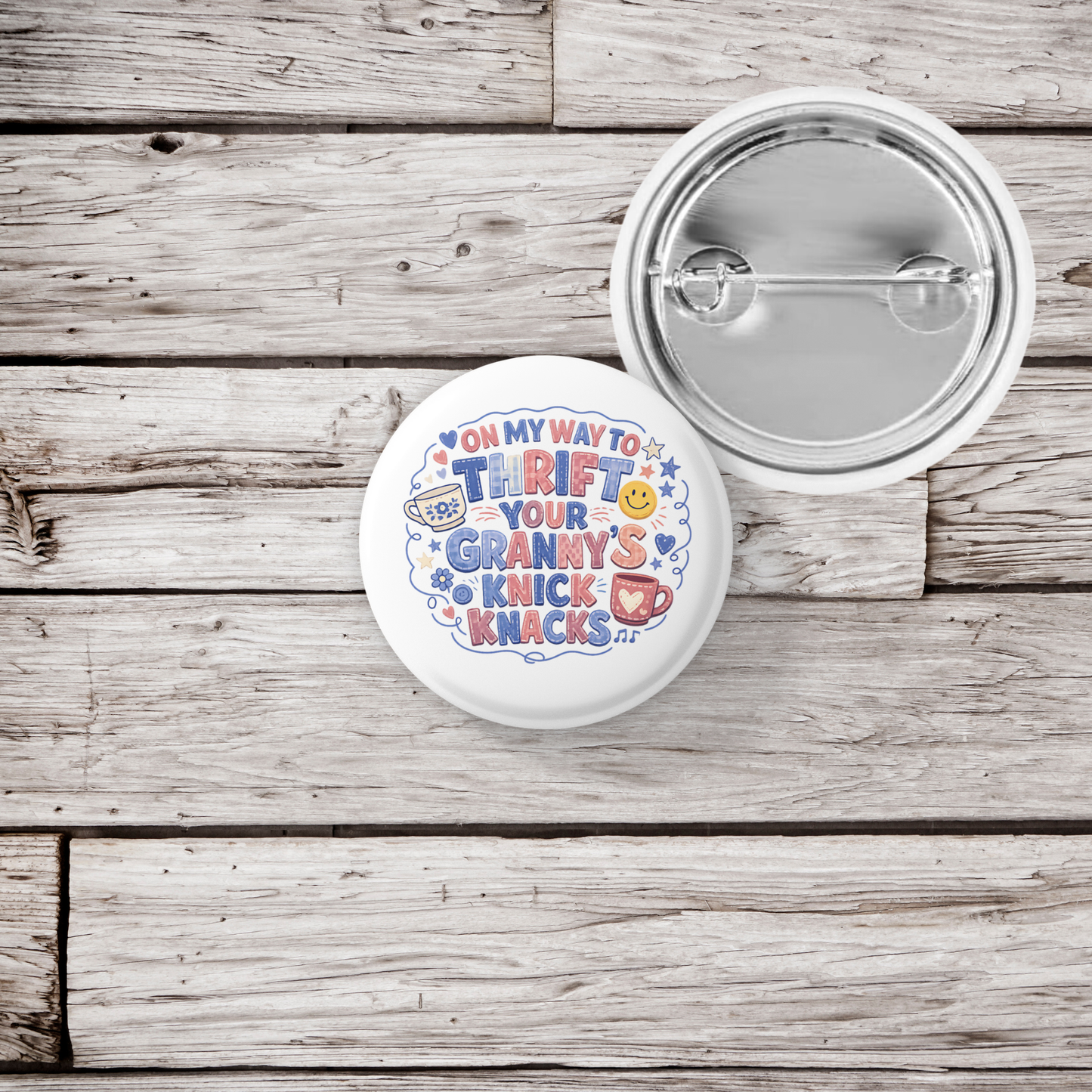 On My Way To Thrift Pin Back Button, Magnet
