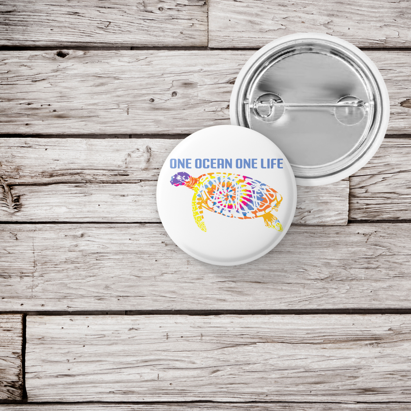 One Ocean One Life Pin Back Button, Magnet, Keychain