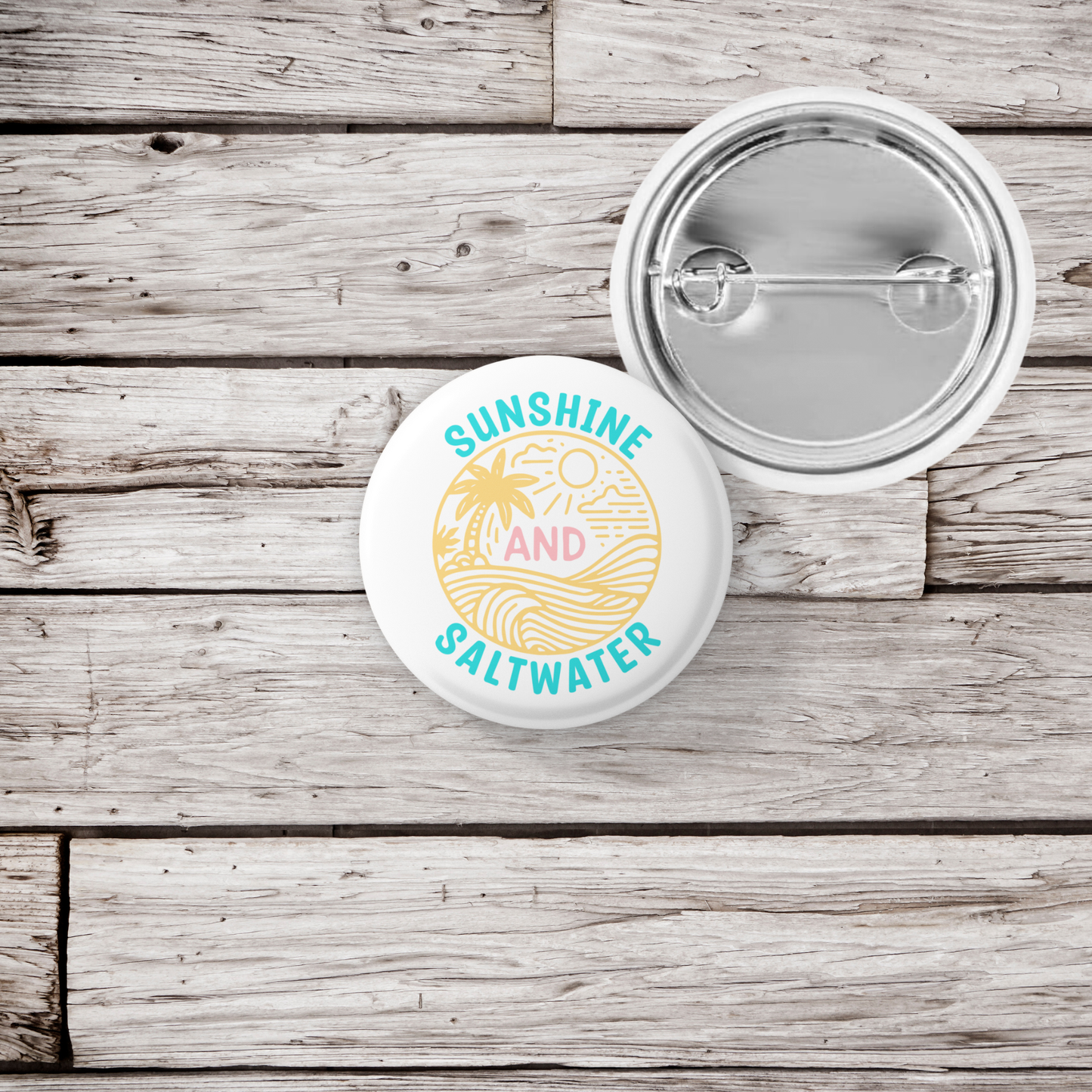 Sunshine Saltwater Pin Back Button, Magnet