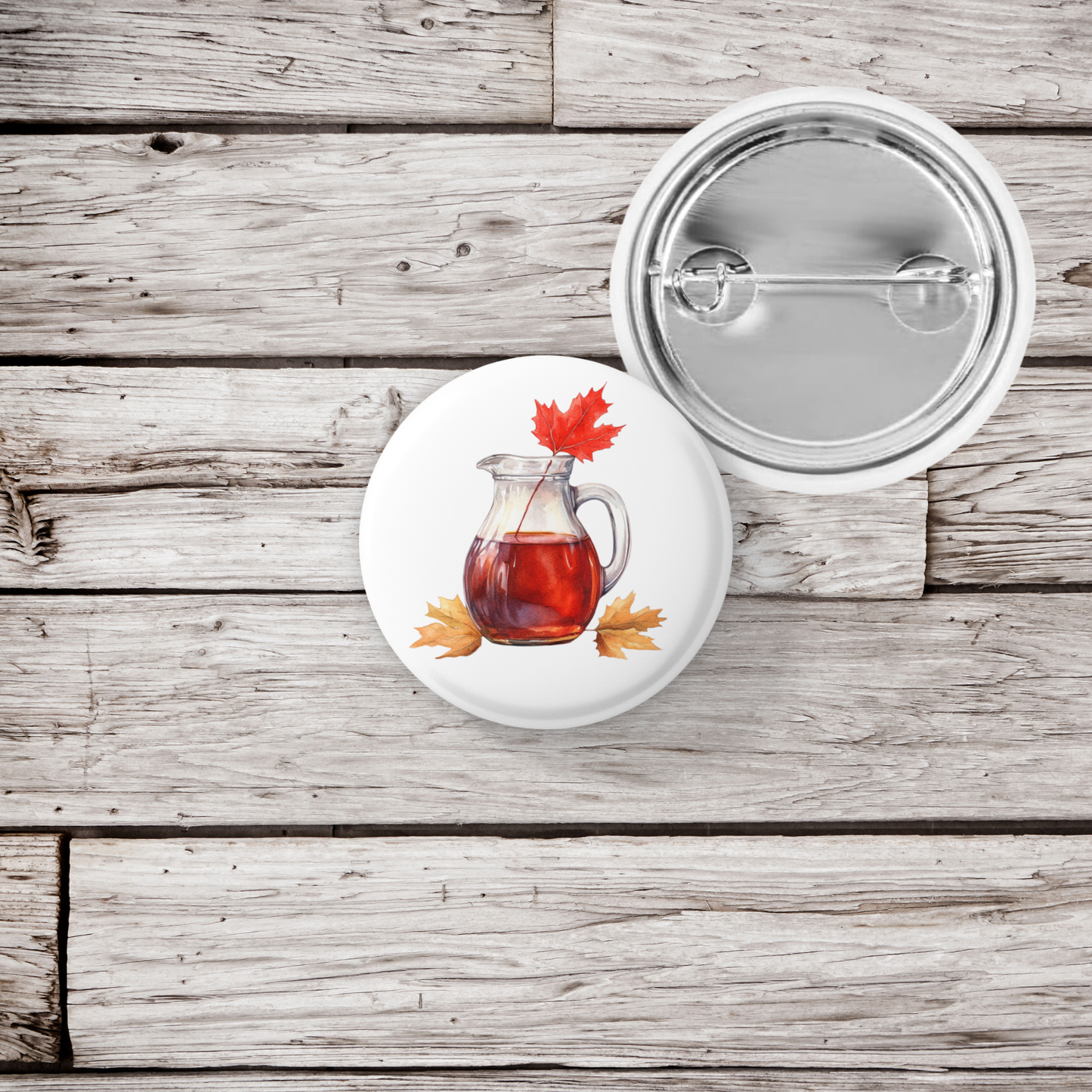 Maple Syrup Pin Back Button, Magnet