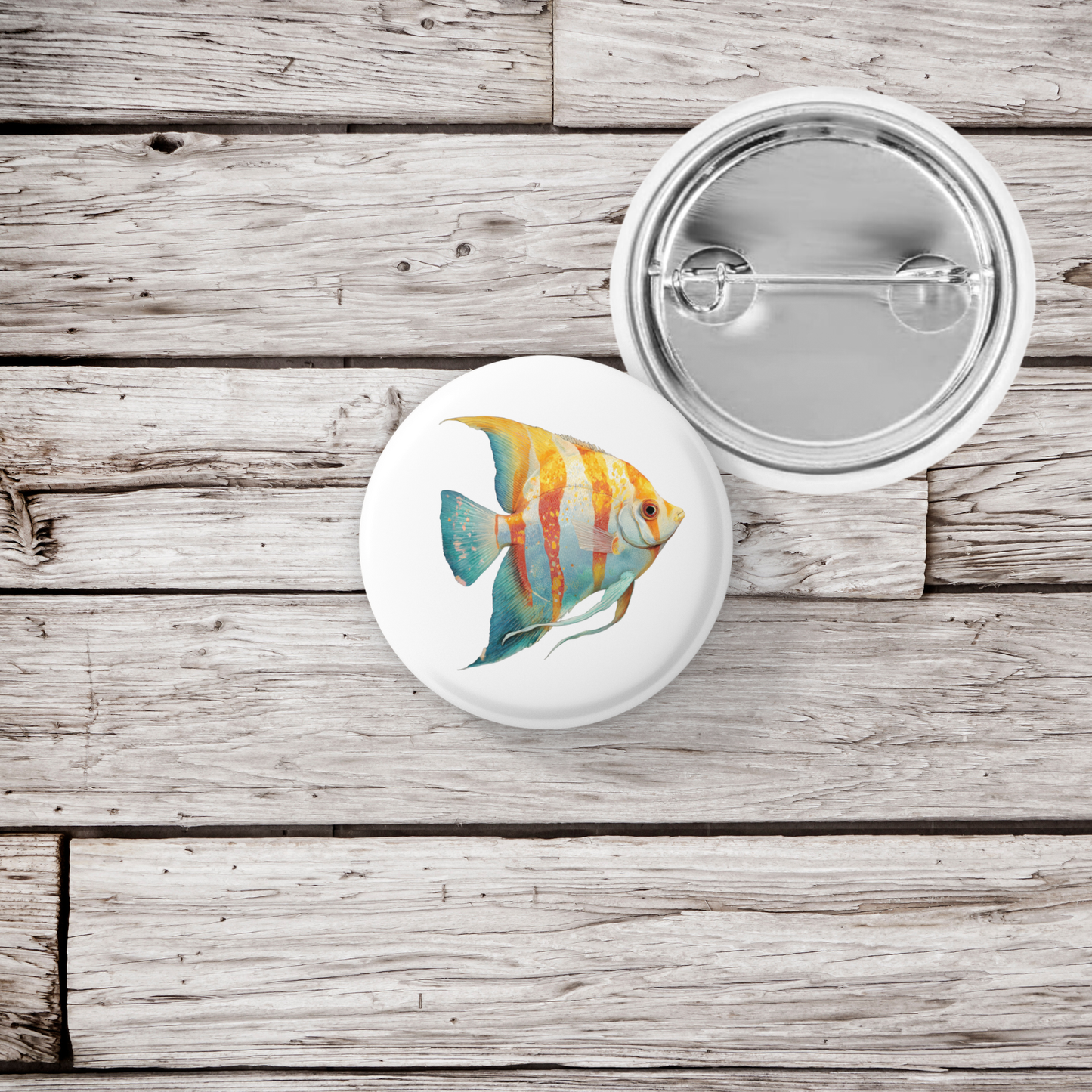 Tropical Fish Pin Back Button, Magnet