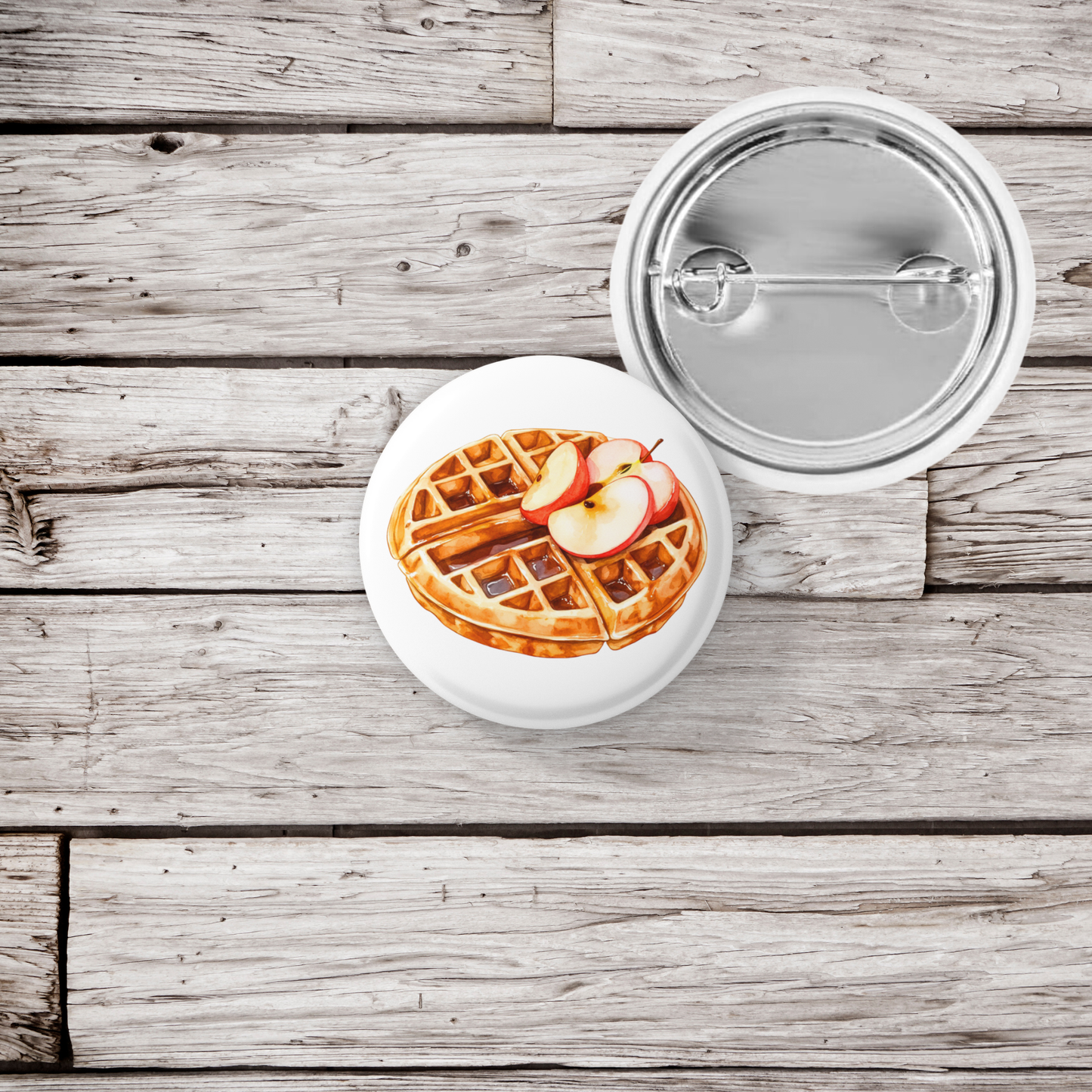Apple Waffles Pin Back Button, Magnet