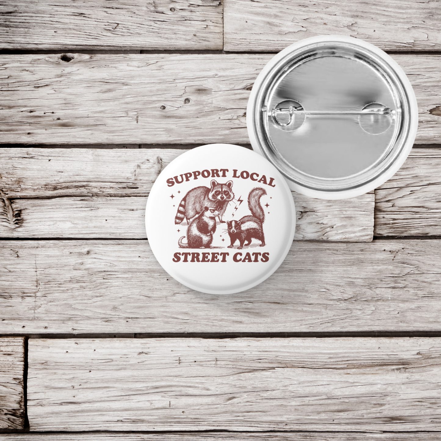 Support Local Street Cats Pin Back Button, Magnet
