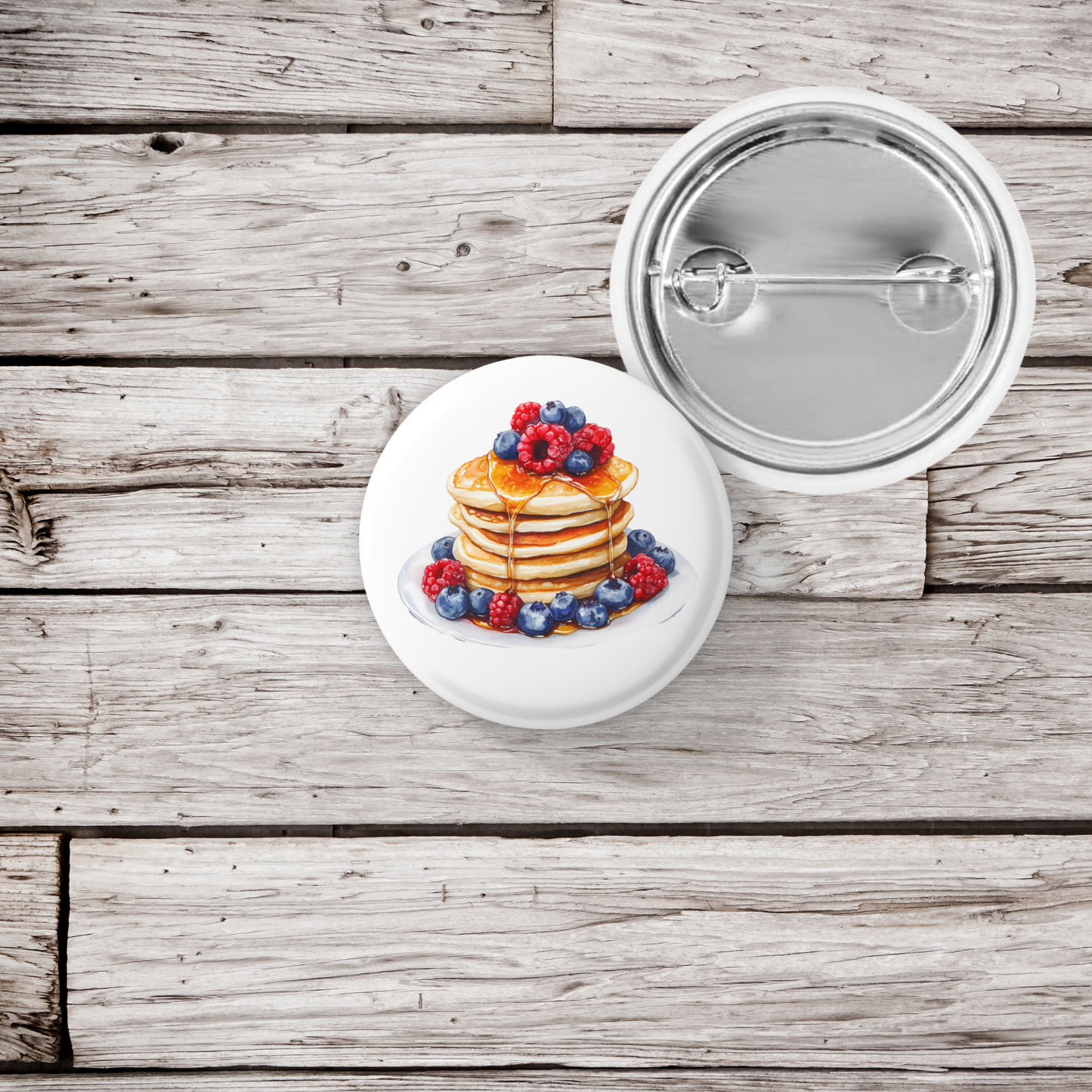 Pancakes Berry Pin Back Button, Magnet