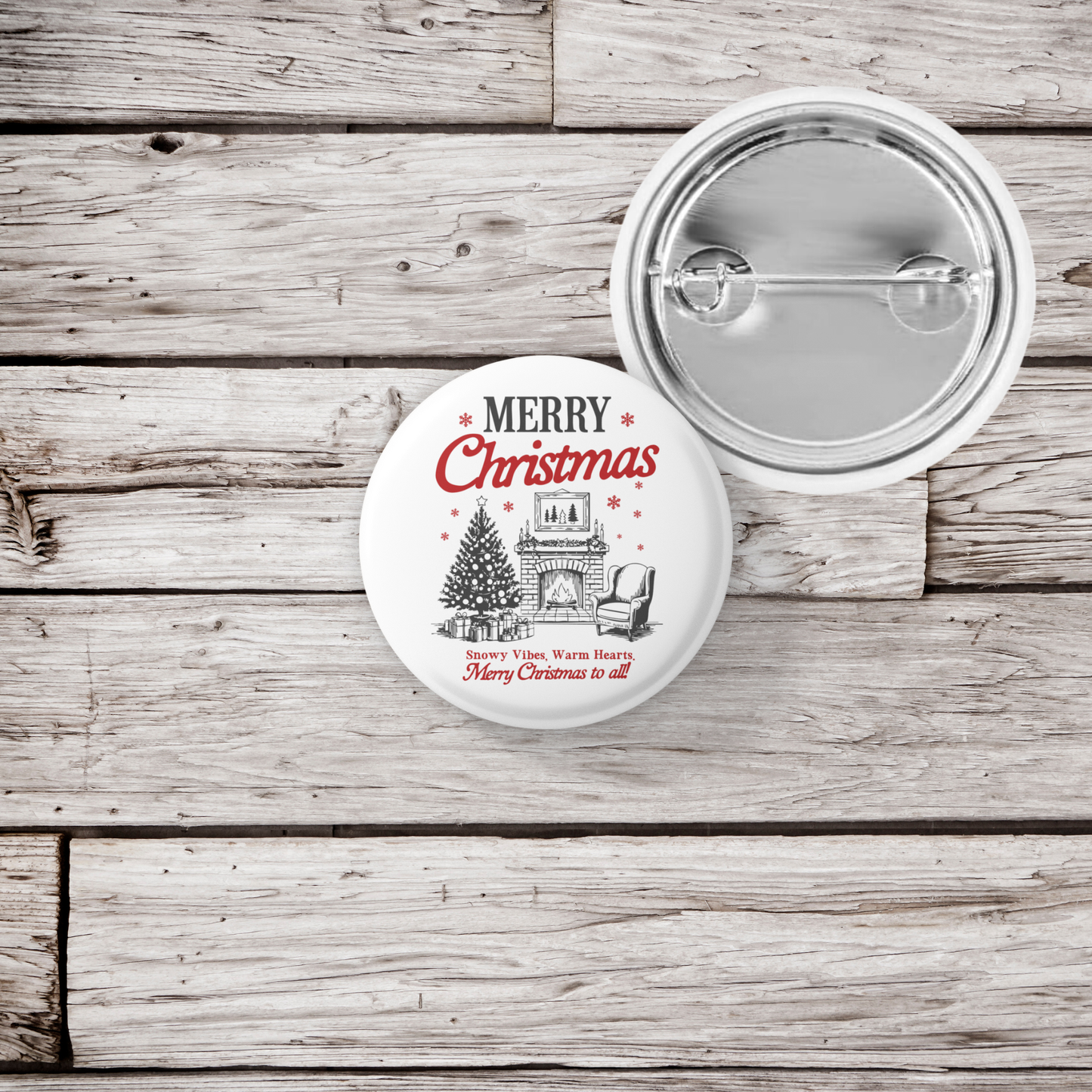 Merry Christmas Pin Back Button, Magnet