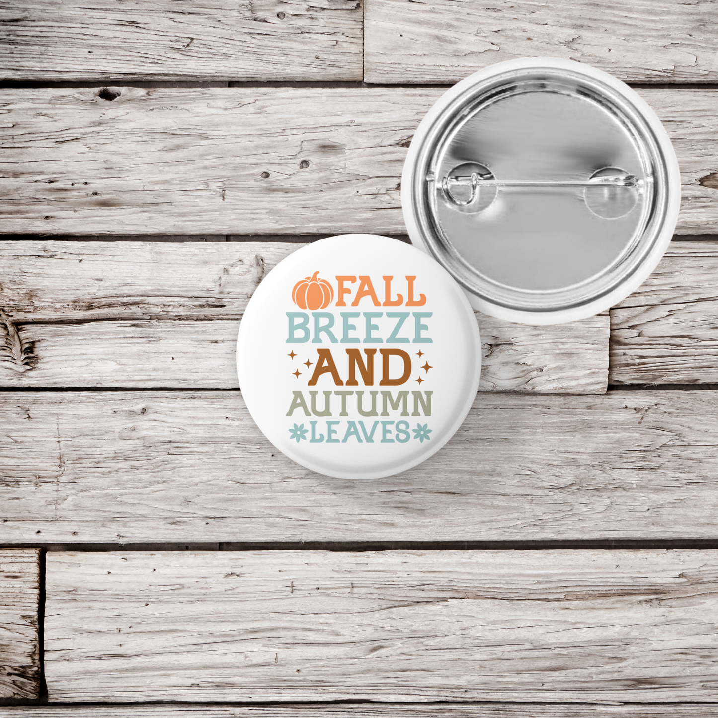 Fall Breeze and Autumn Leaves Pin Back Button, Magnet