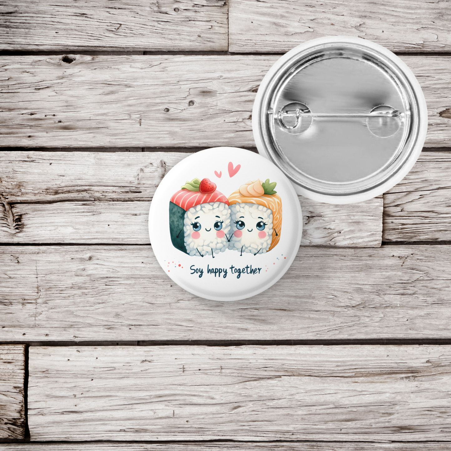 Soy Happy Together Pin Back Button, Magnet