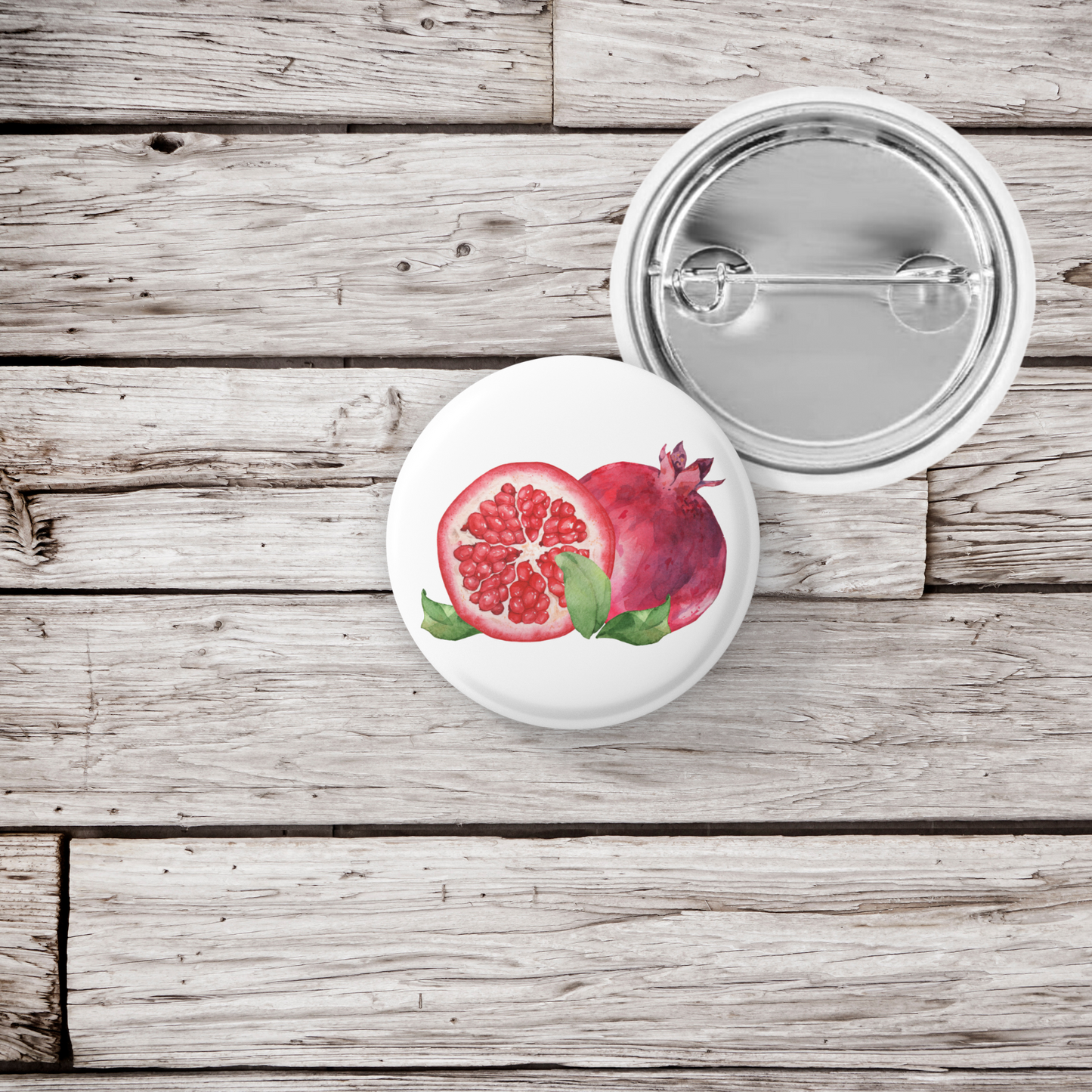 Pomegranate Pin Back Button, Magnet