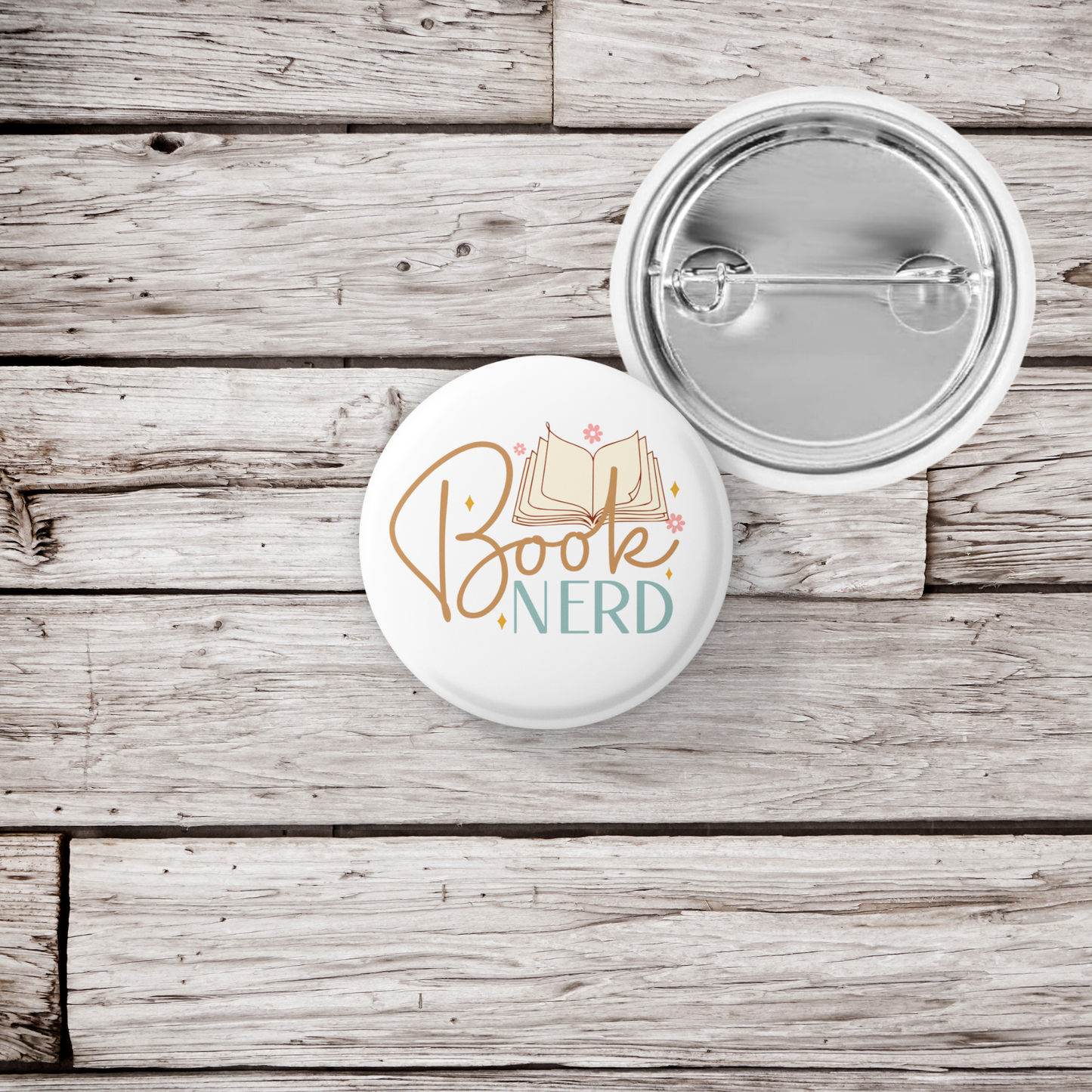 Book Nerd Pin Back Button, Magnet