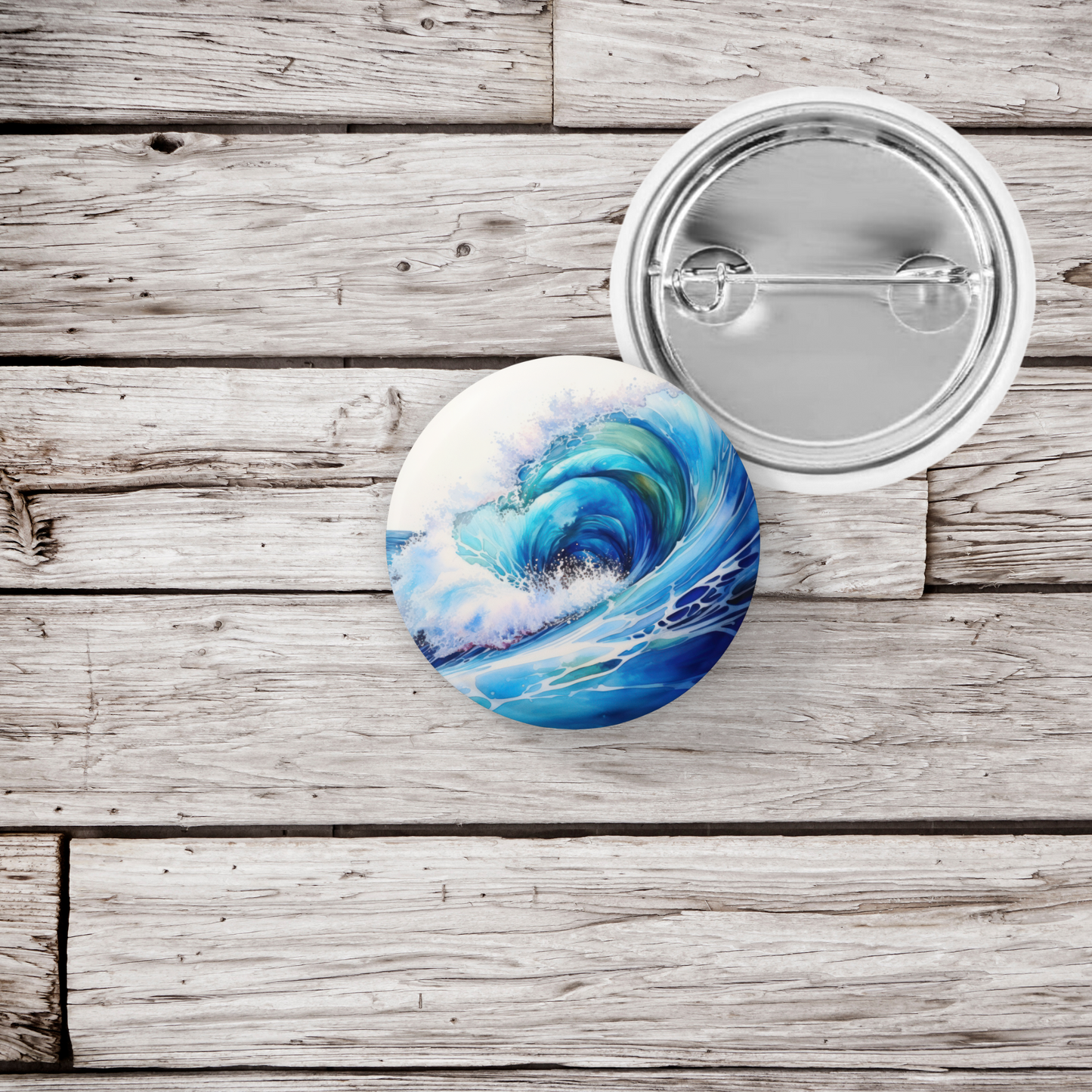 Wave 2 Pin Back Button, Magnet