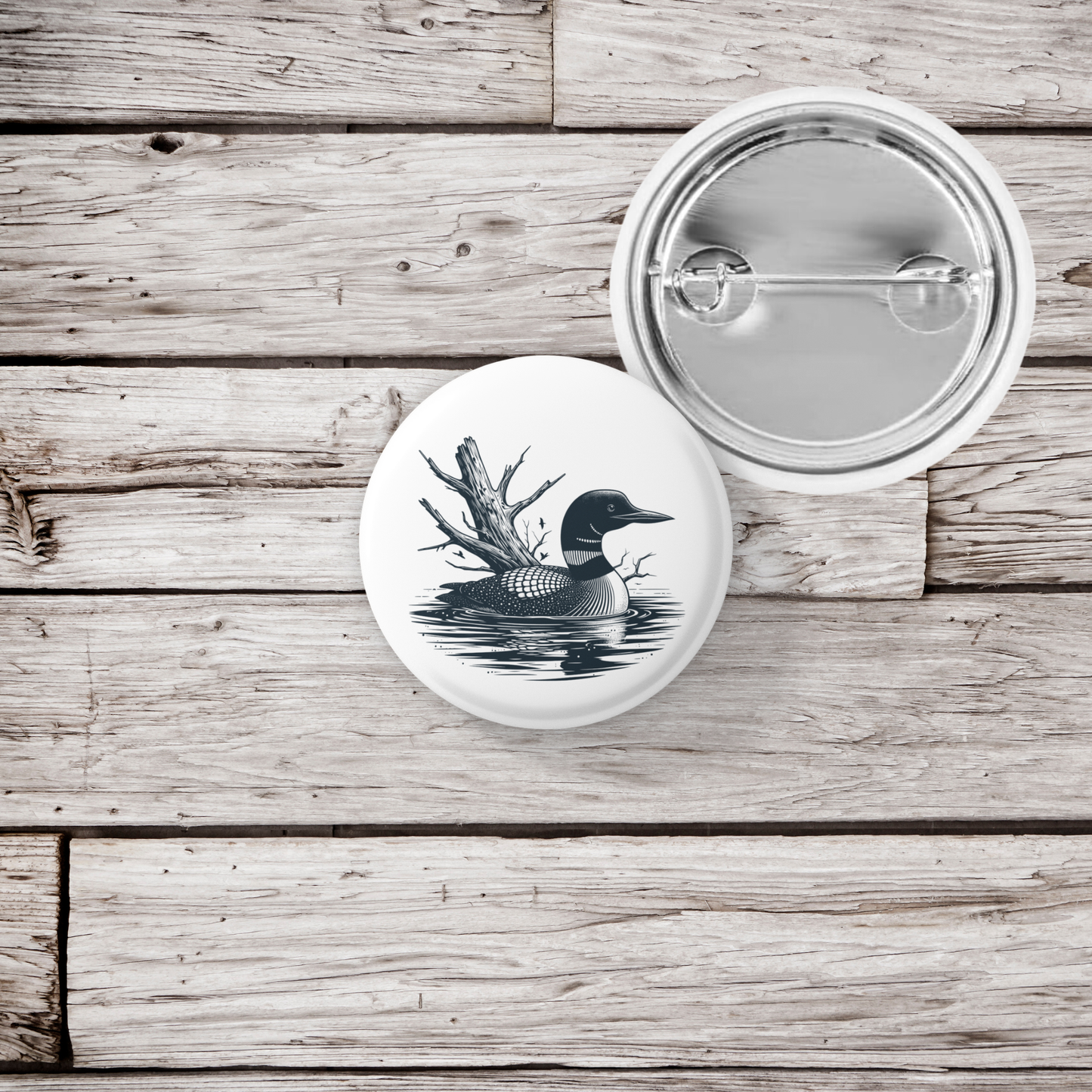 Loon Pin Back Button, Magnet