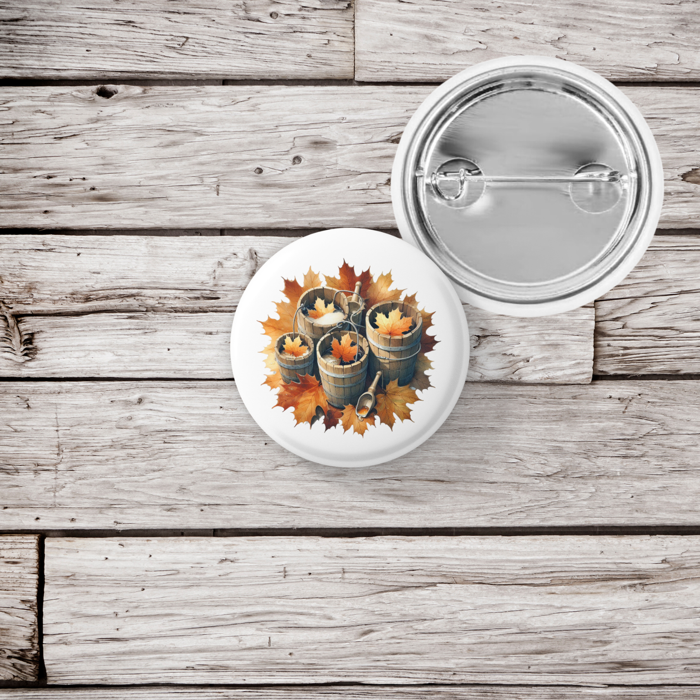 Maple Syruping Pin Back Button, Magnet