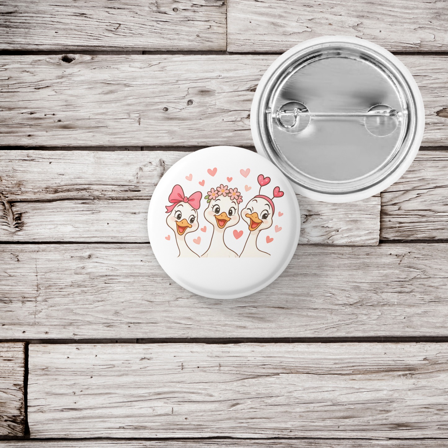 Valentine Goose Pin Back Button, Magnet