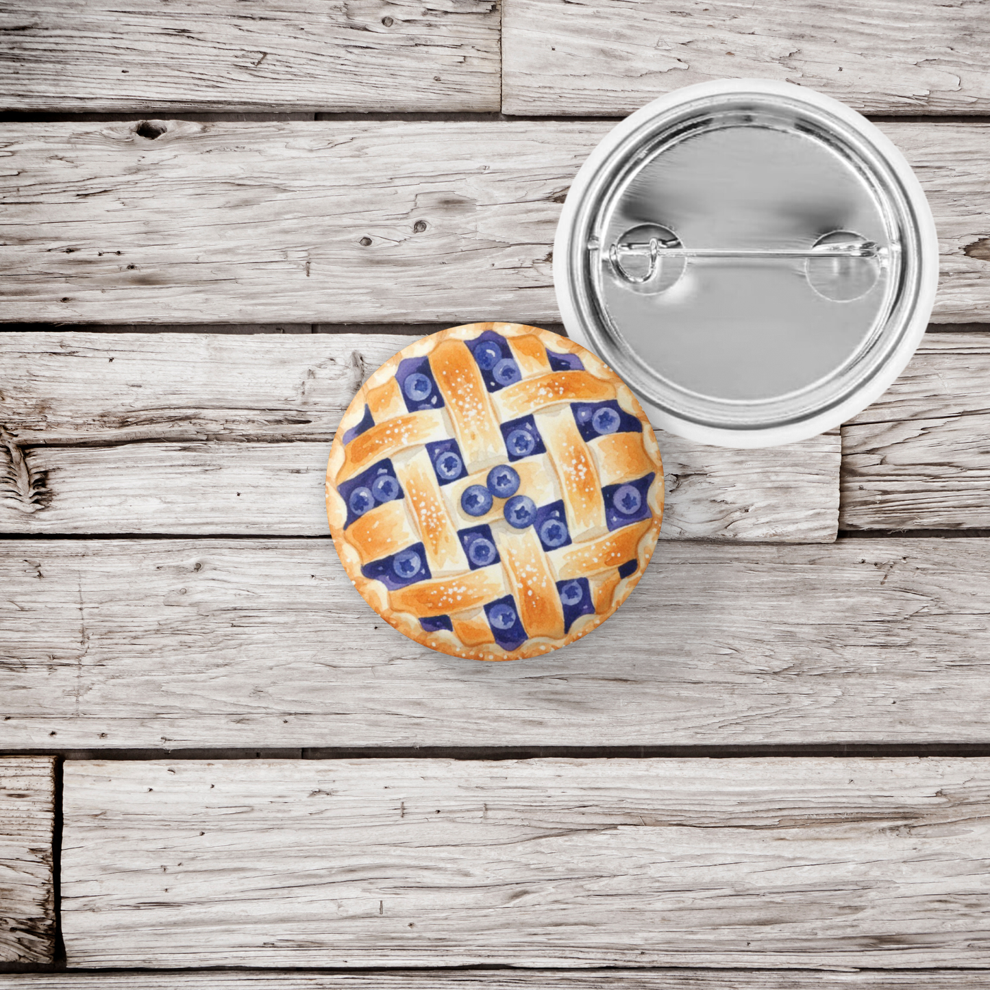 Blueberry Pie Pin Back Button, Magnet