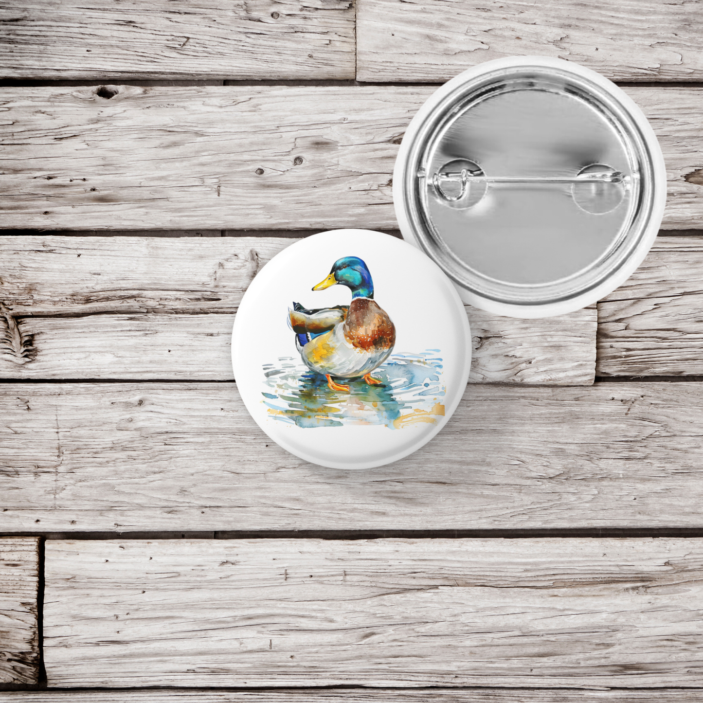 Mallard 4 Pin Back Button, Magnet