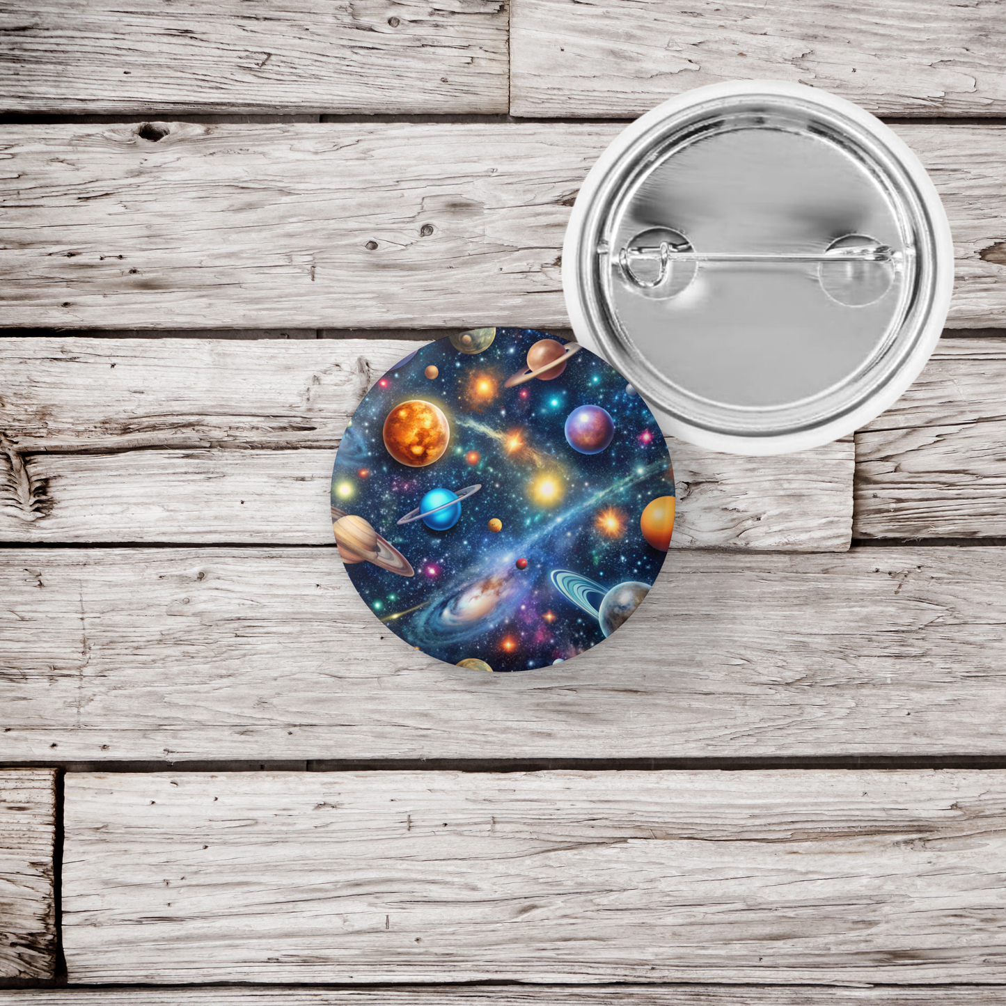 Outer Space Pin Back Button, Magnet