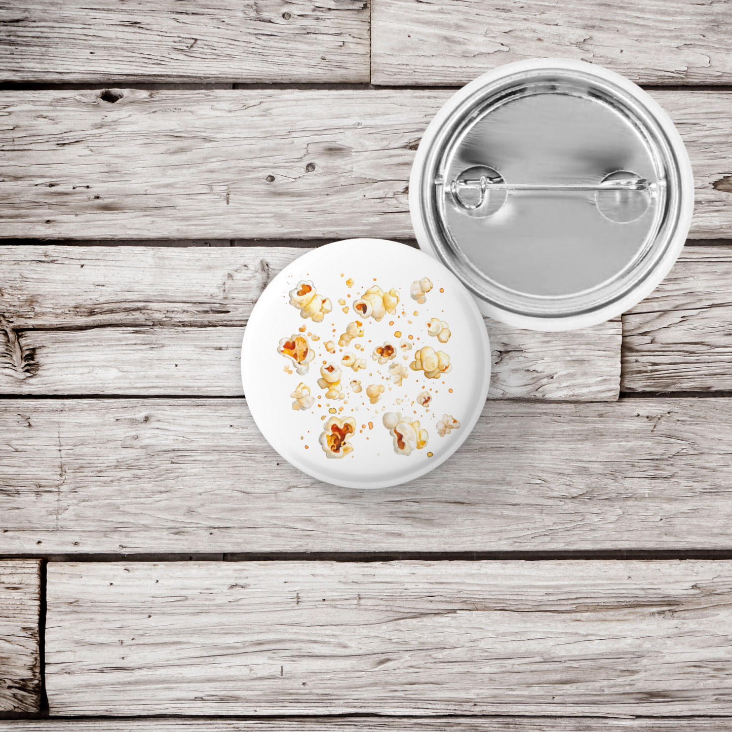 Popcorn Pin Back Button, Magnet