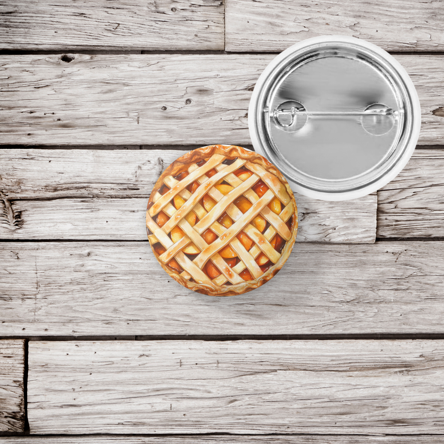 Peach Pie Pin Back Button, Magnet