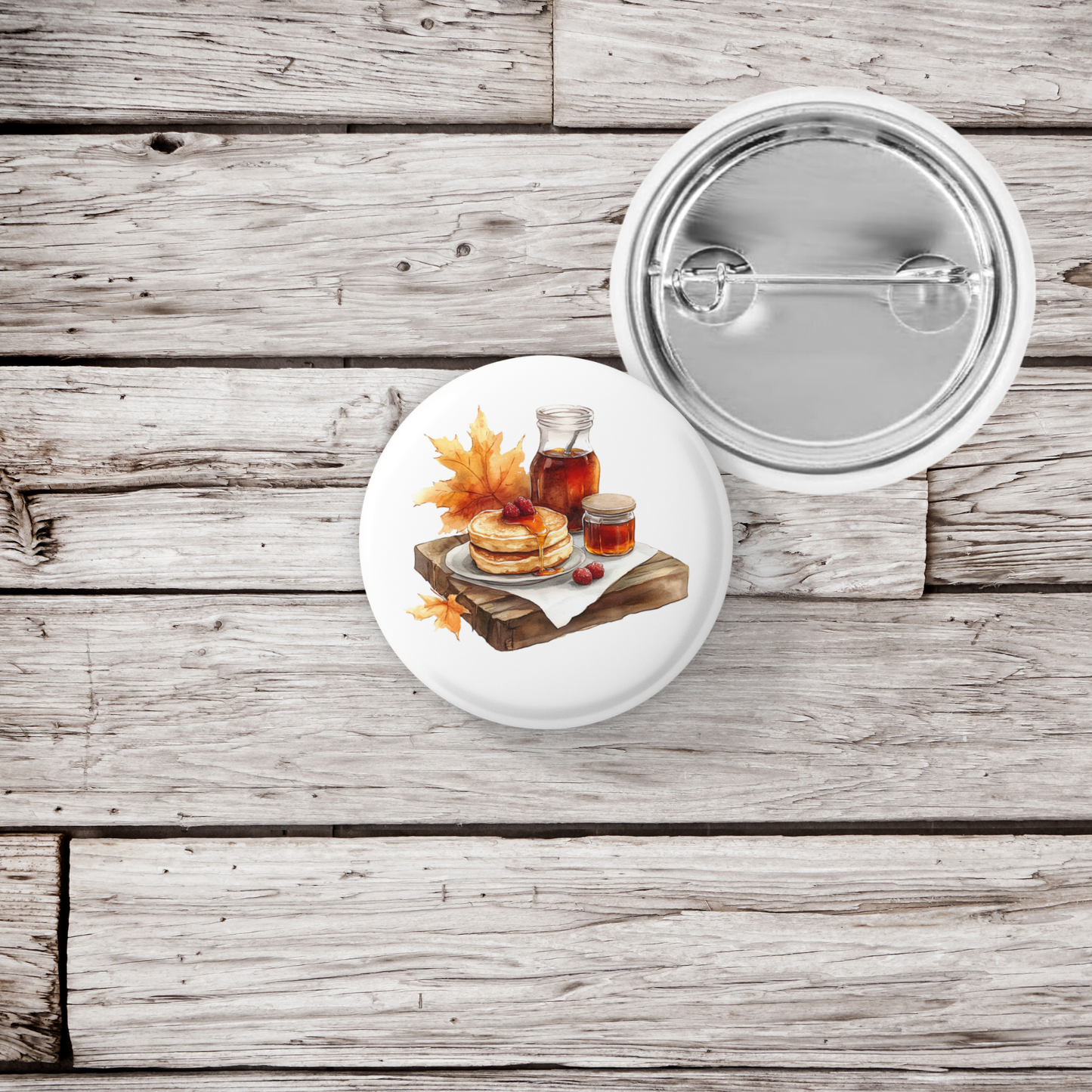 Maple Syrup Breakfast Pin Back Button, Magnet