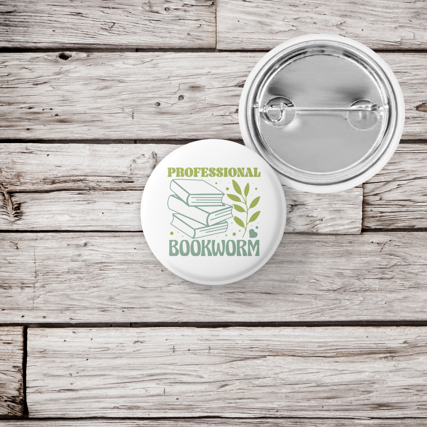 Professional Bookworm Pin Back Button, Magnet