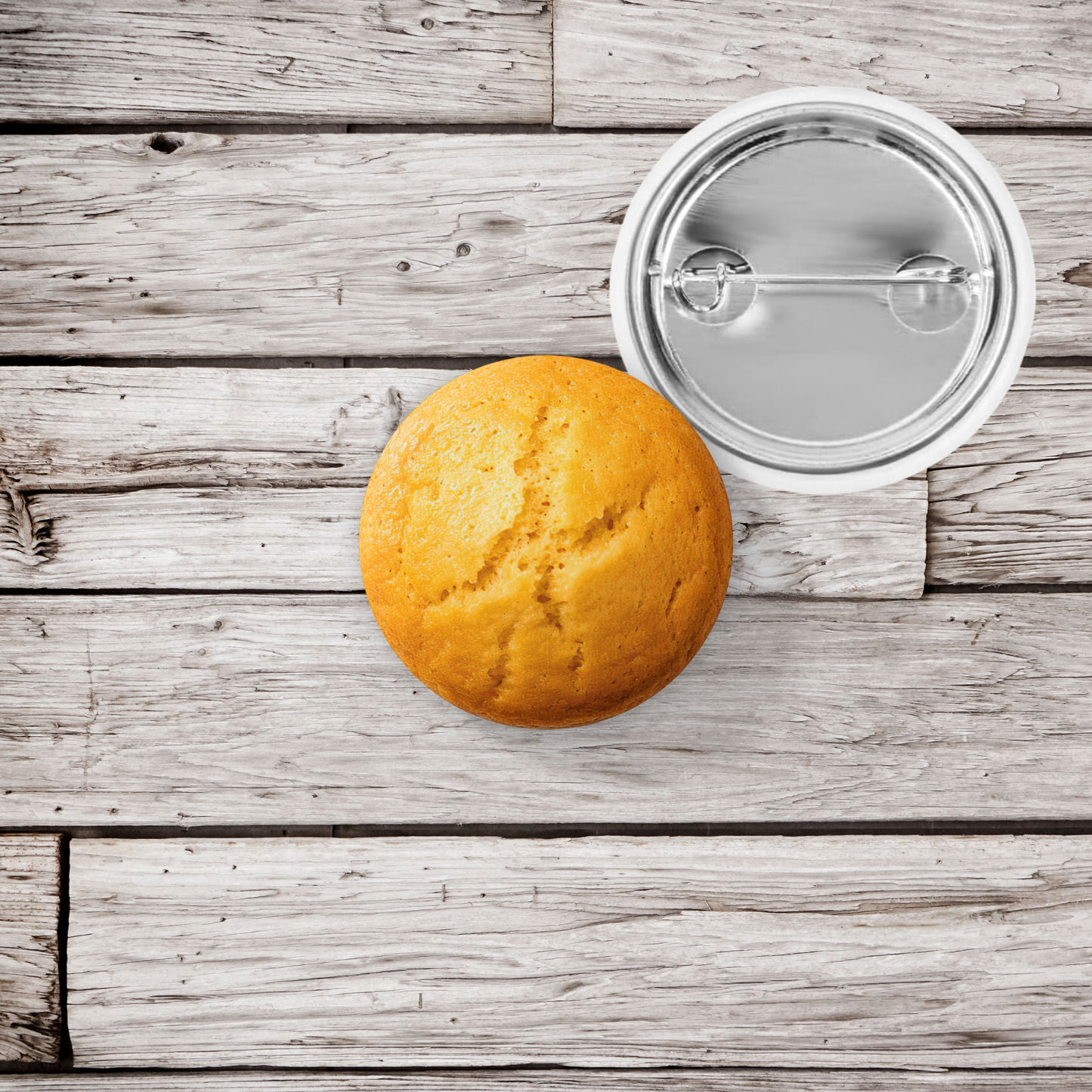 Corn Muffin Pin Back Button, Magnet