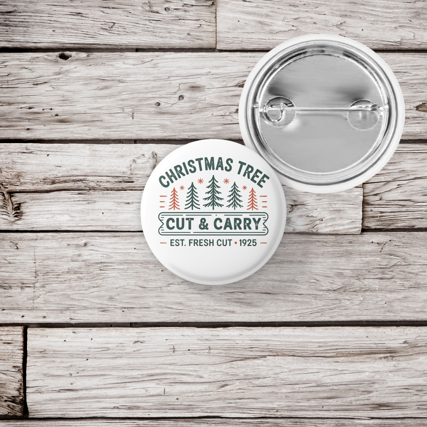 Christmas Tree Farm Pin Pin Back Button, Magnet