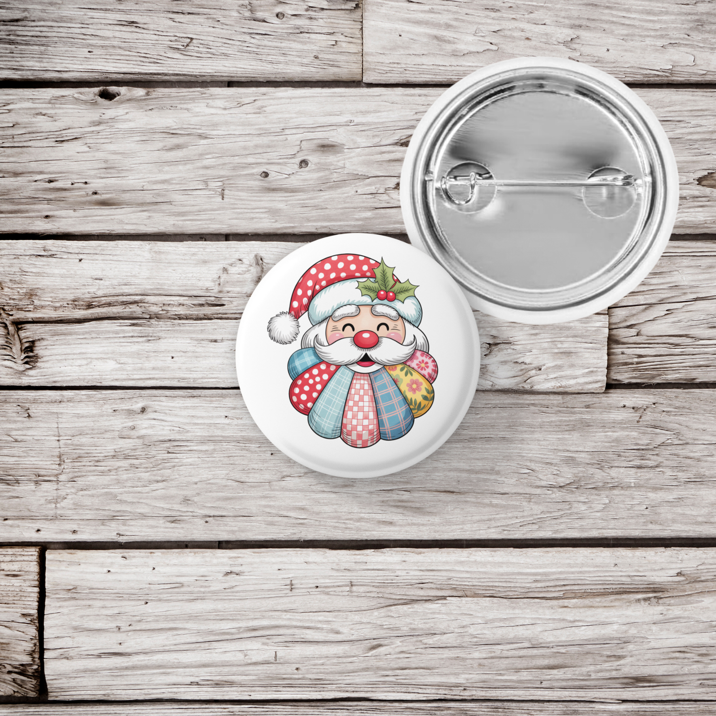 Quilted Snowman 1 Pin Back Button, Magnet