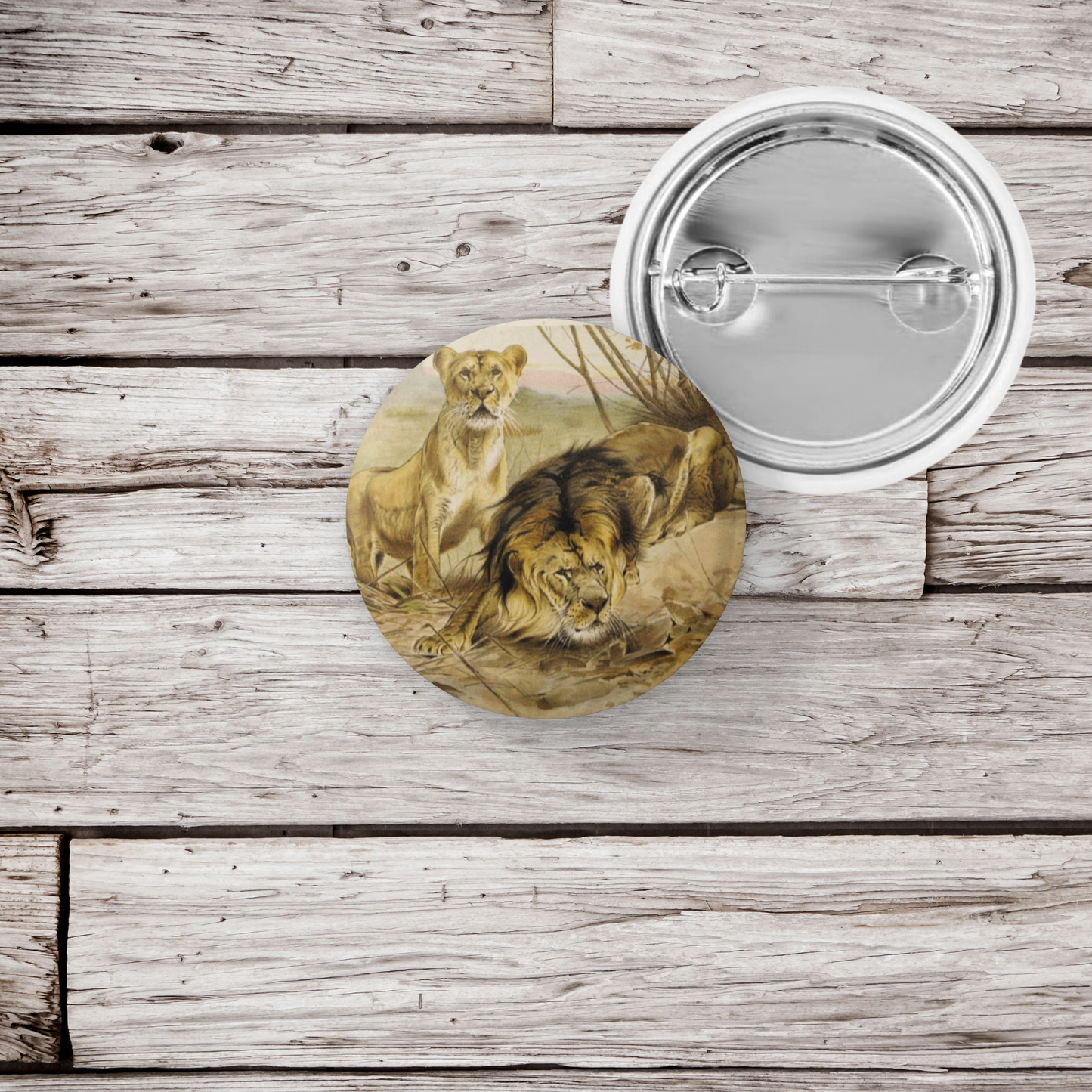 Lion Pin Back Button, Magnet, Keychain