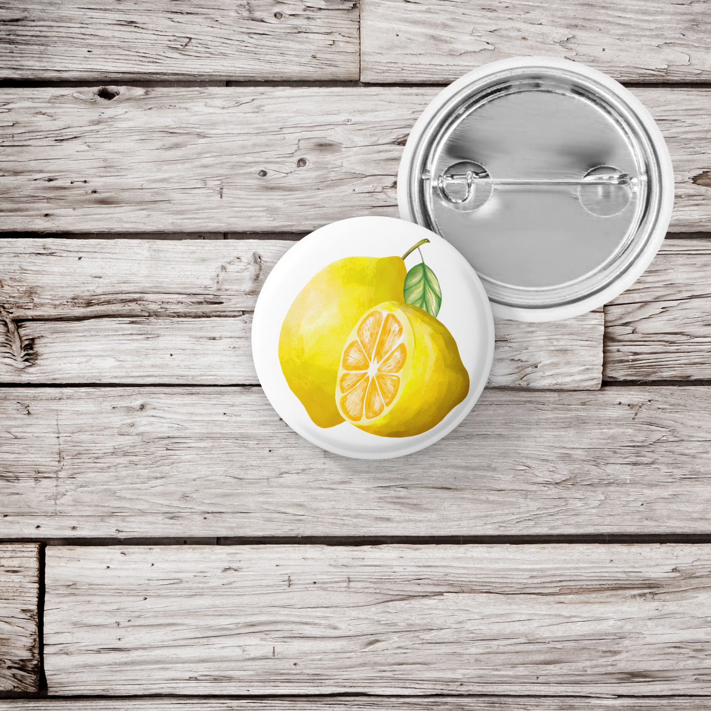 Lemon Pin Back Button, Magnet