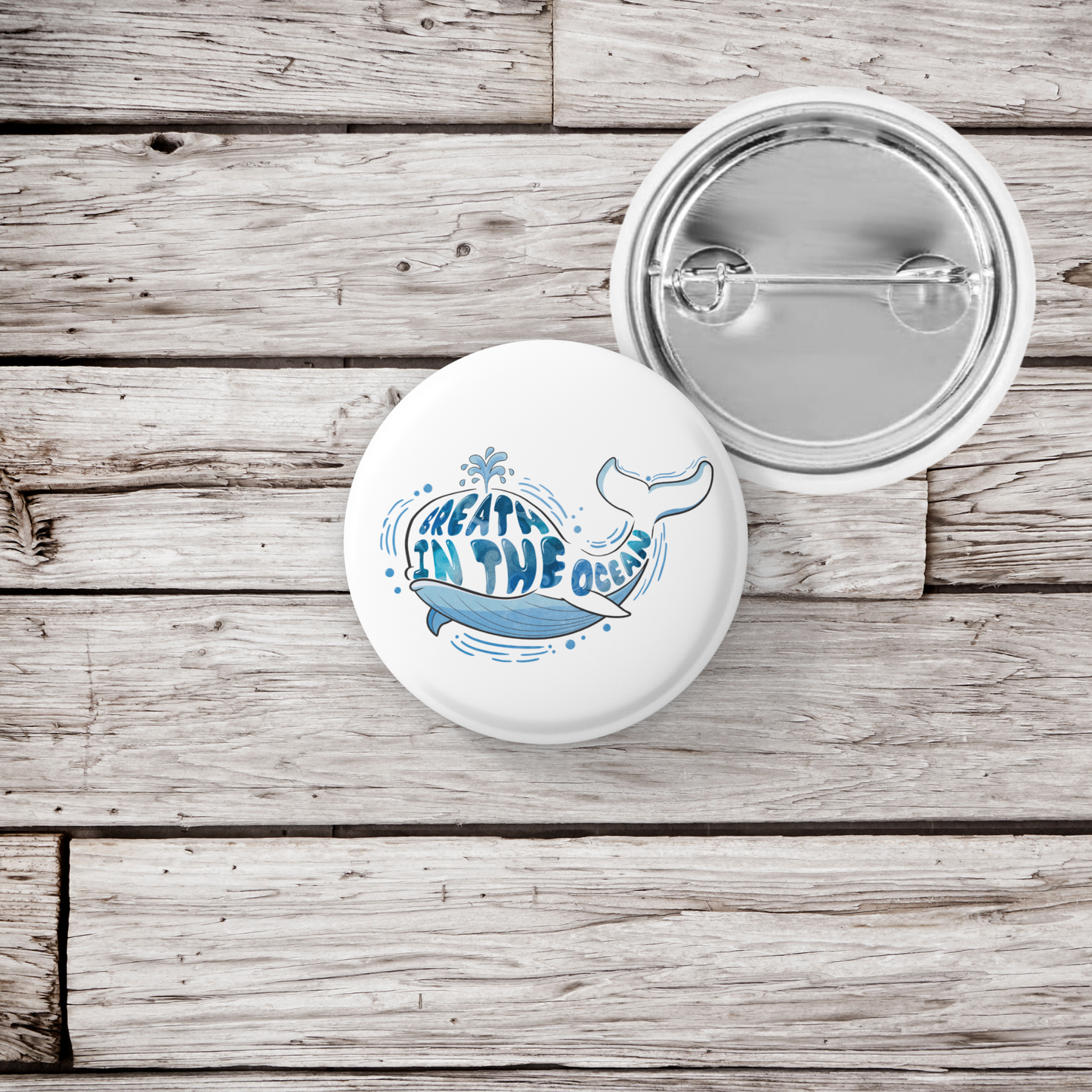 Breath In The Ocean Pin Back Button, Magnet, Keychain