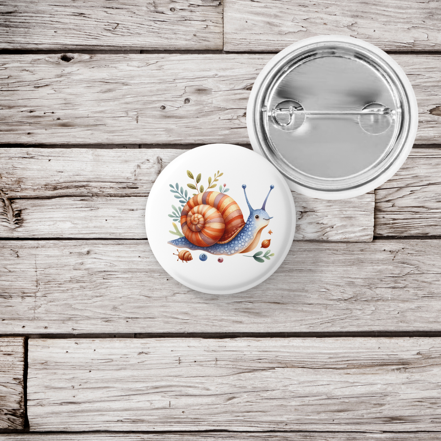 Snail Pin Back Button, Magnet