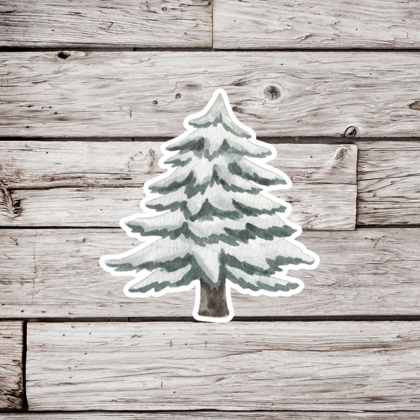 Snow Covered Pine Tree Sticker