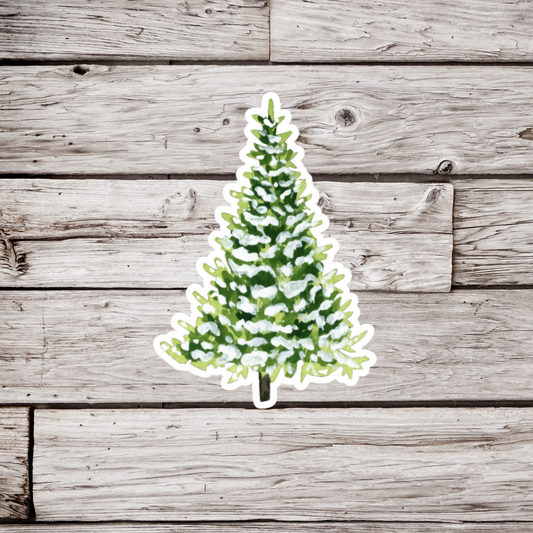 Snow Covered Pine Tree Sticker