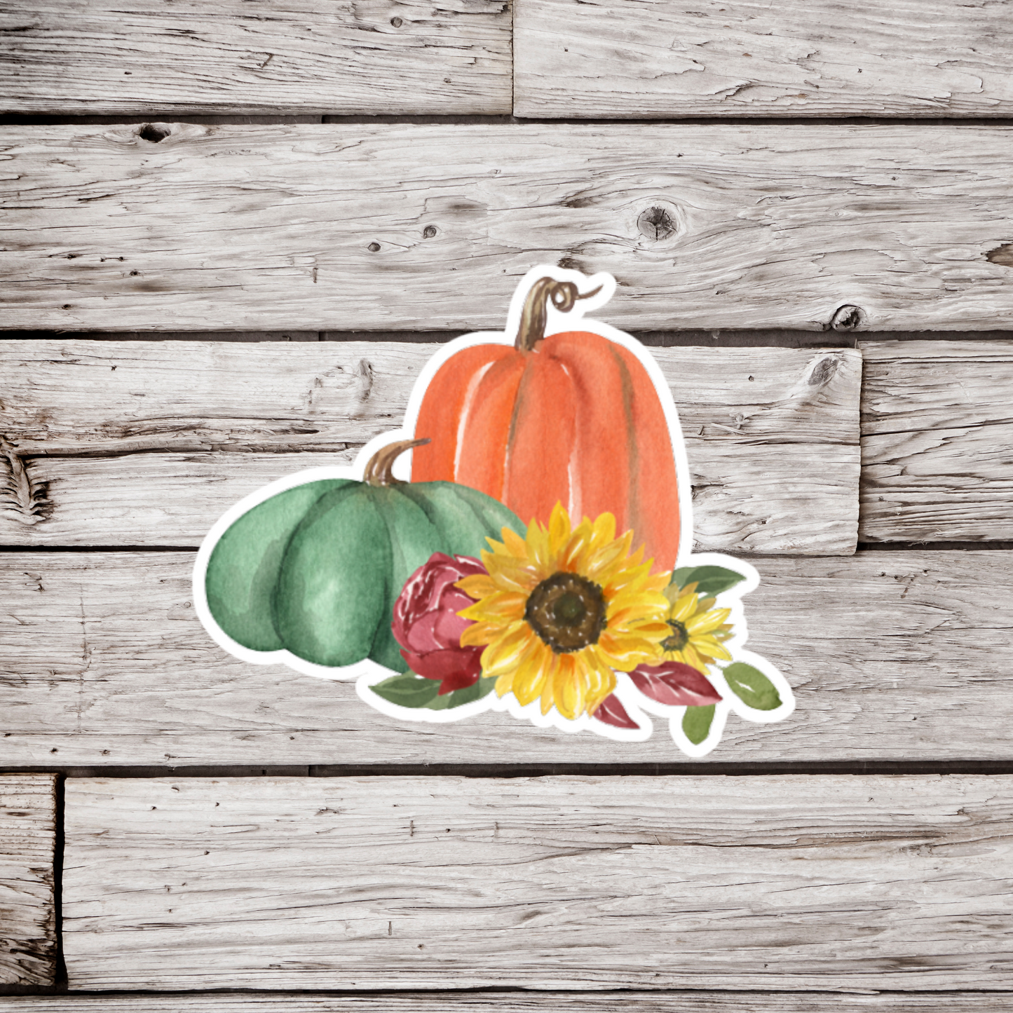 Pumpkins and Flowers Sticker