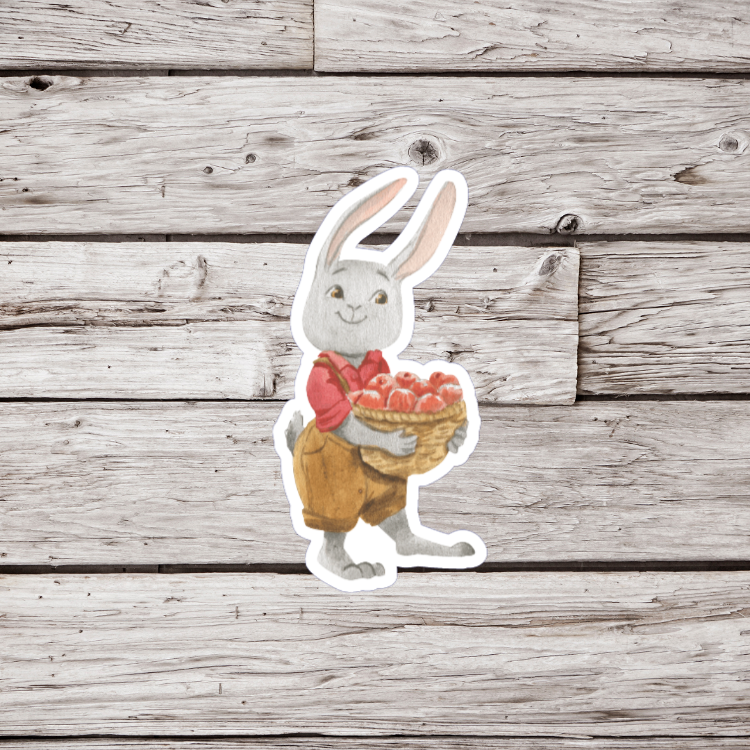 Rabbit and Apples Sticker