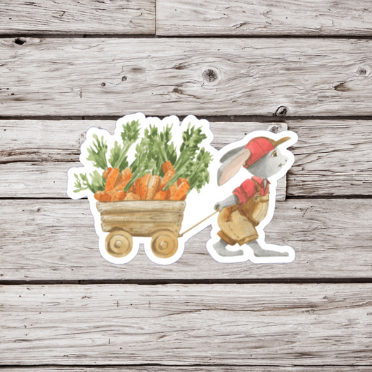 Rabbit and Carrots Sticker