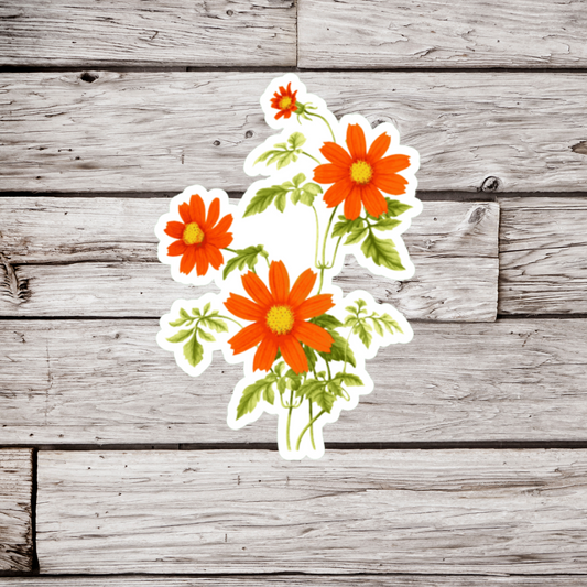 Red Dahlia Flower Sticker