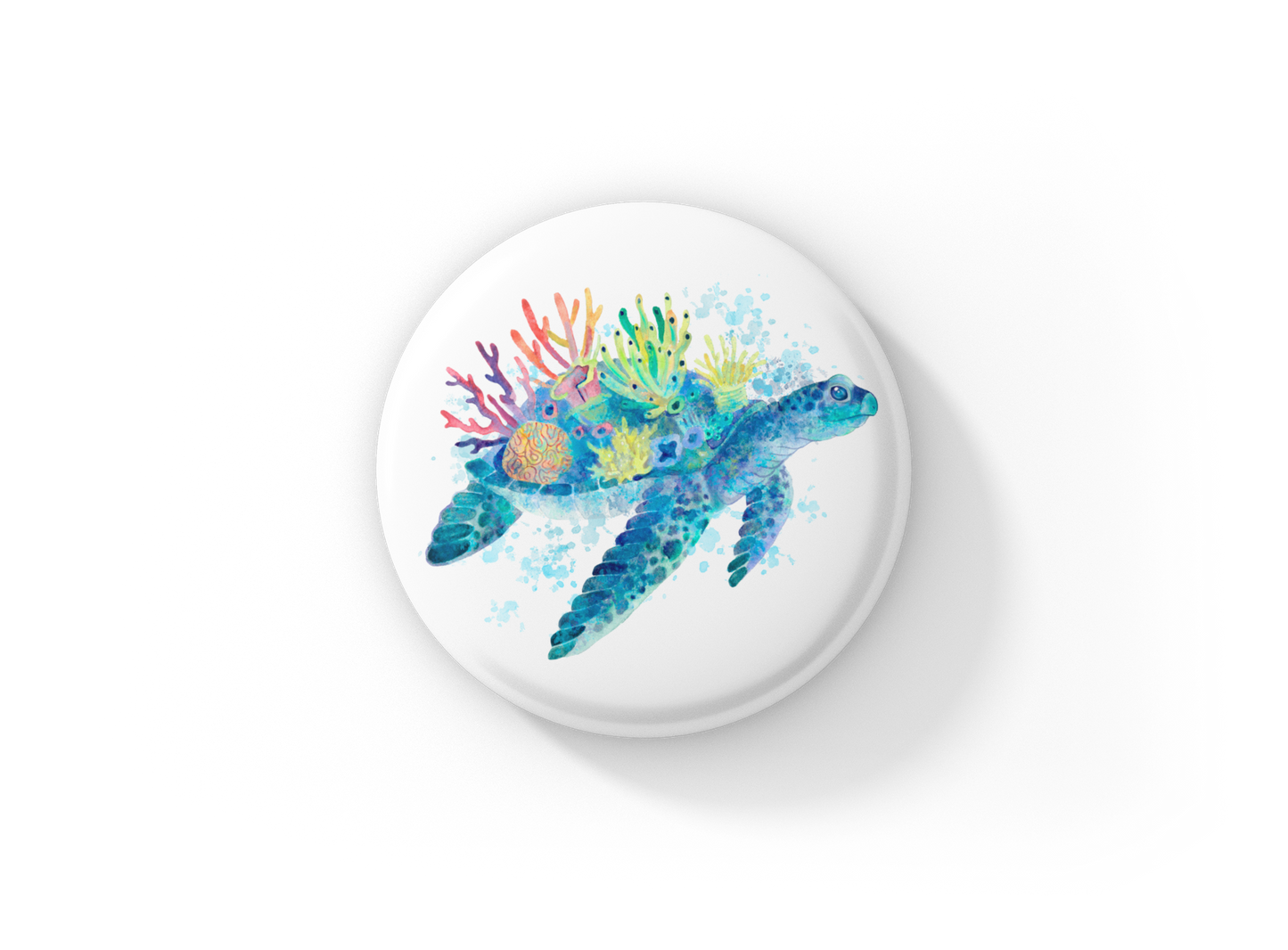 Sea Turtle Pin Back Button, Magnet, Keychain