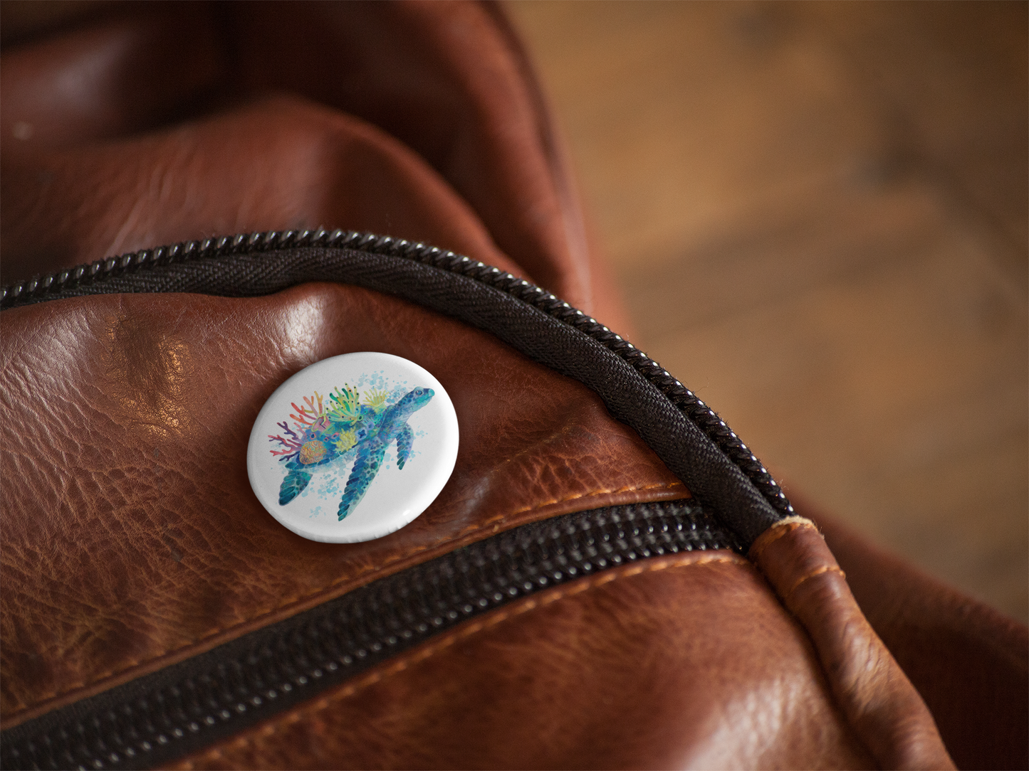 Sea Turtle Pin Back Button, Magnet, Keychain