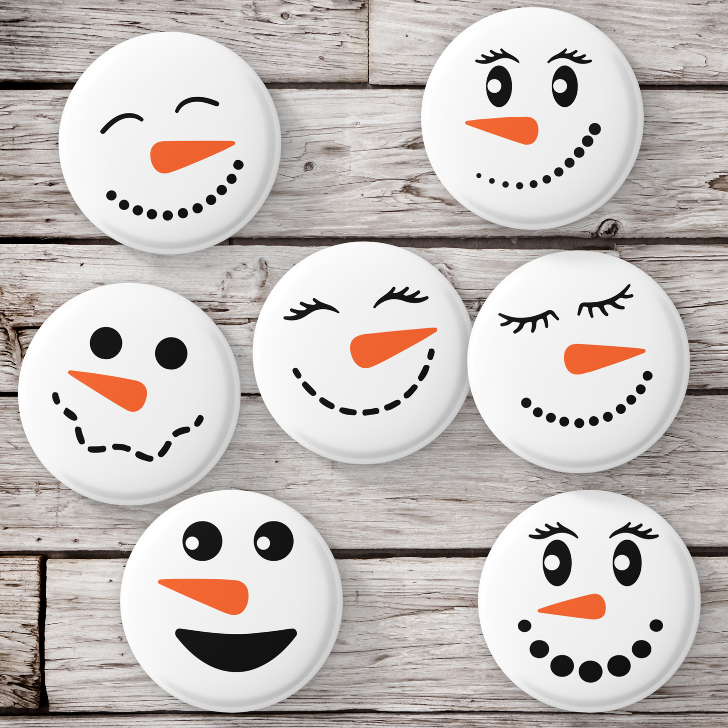 Snowman Faces Pins Mix