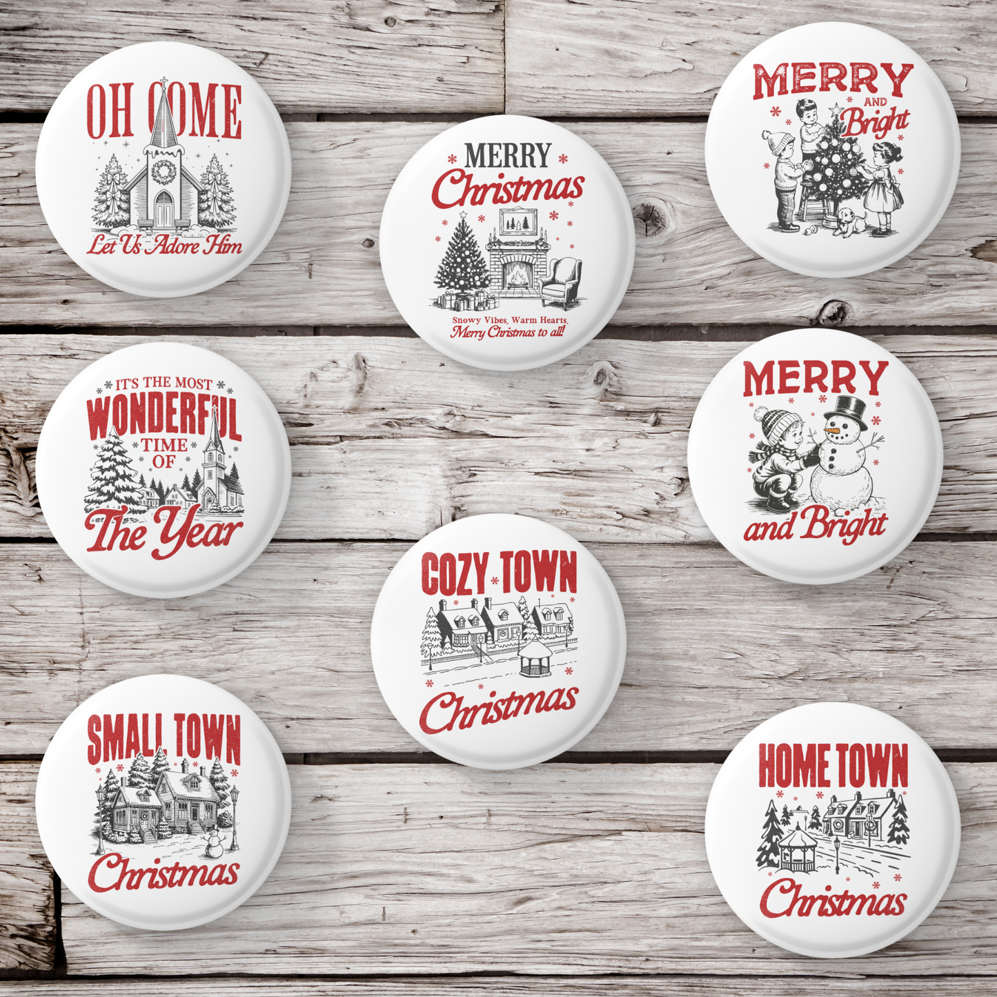 Retro Christmas Pins Mix