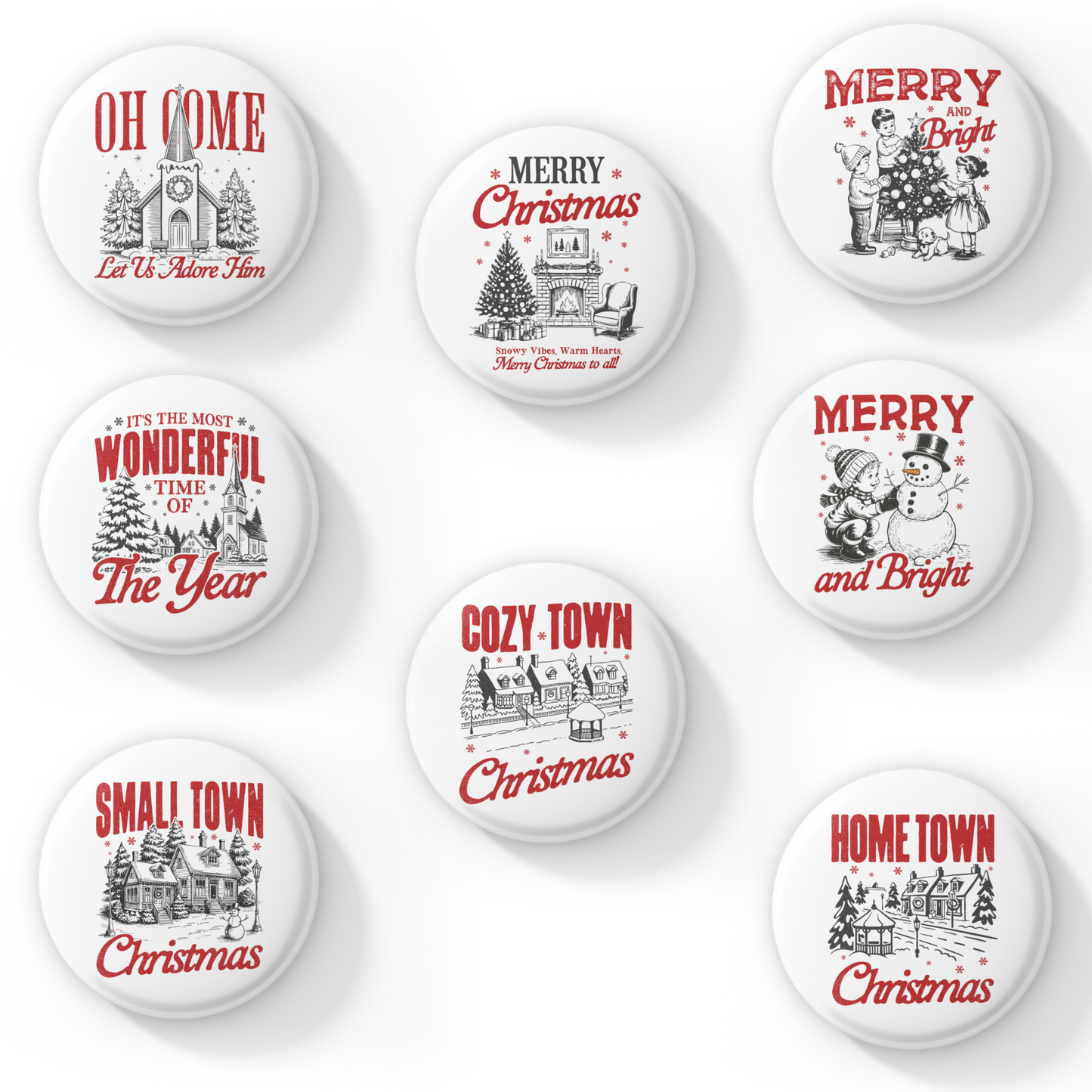 Retro Christmas Pins Mix