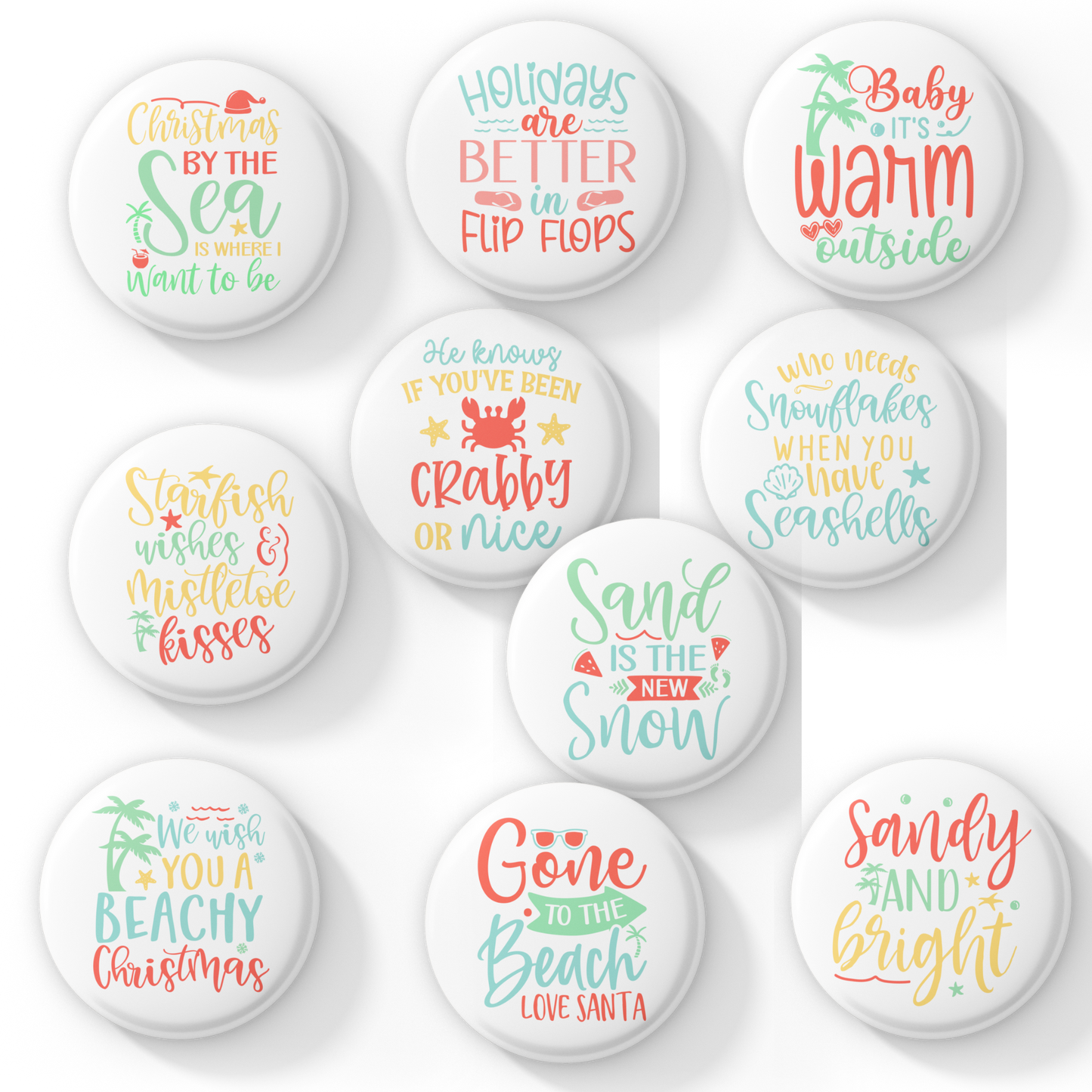Costal Beach Christmas Pins Mix