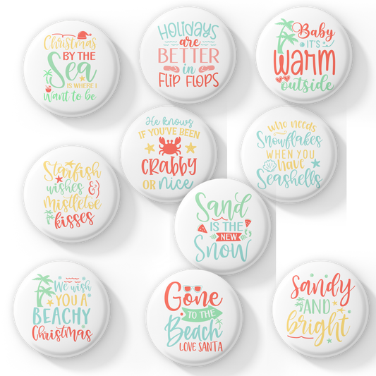 Costal Beach Christmas Pins Mix