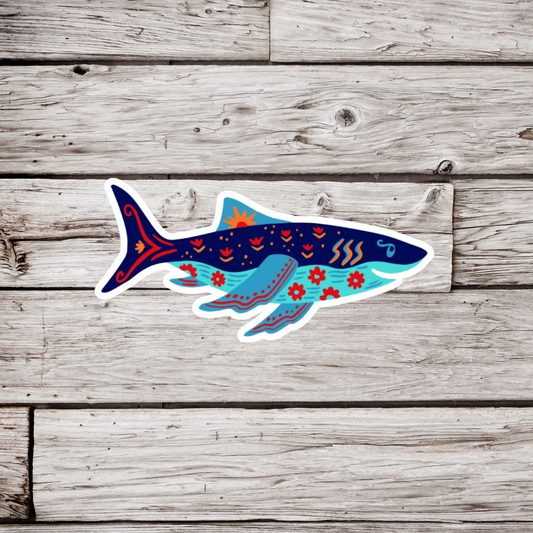 Folk Shark Sticker